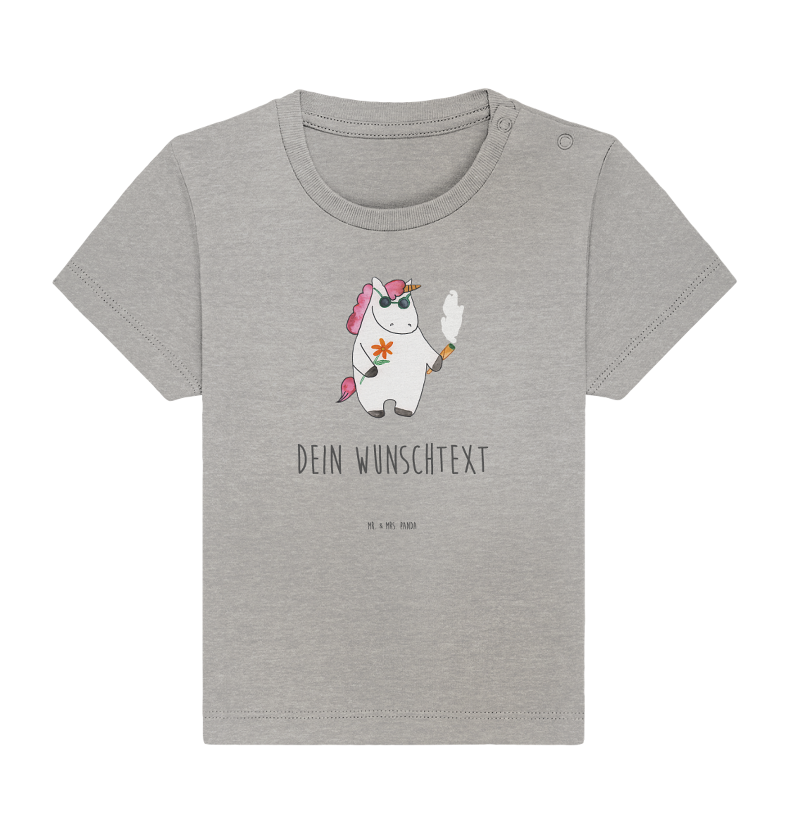 Personalisiertes Baby Shirt Einhorn Woodstock