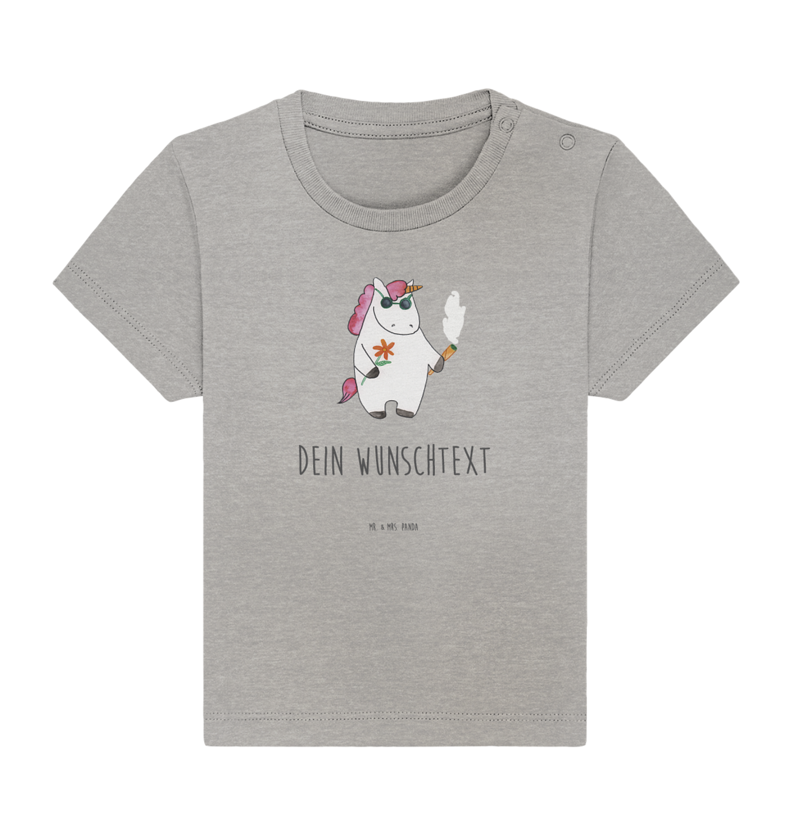 Personalisiertes Baby Shirt Einhorn Woodstock