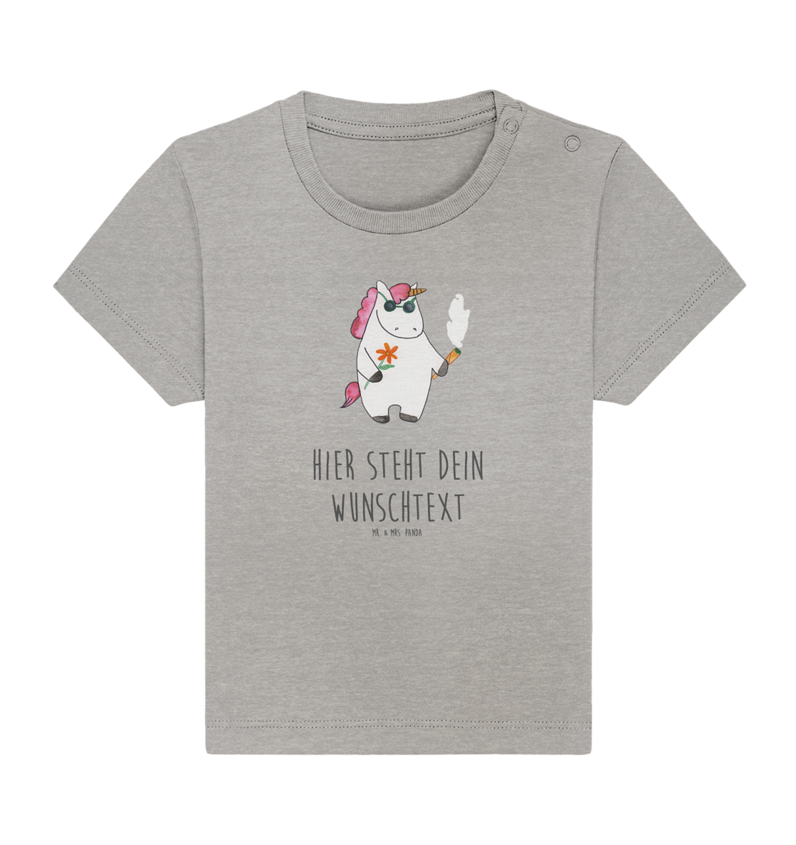 Personalisiertes Baby Shirt Einhorn Woodstock