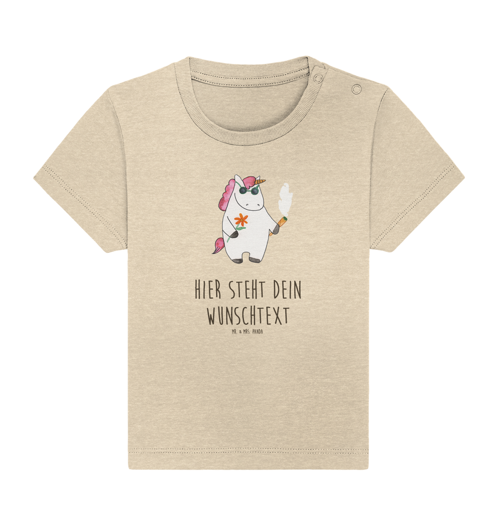 Personalisiertes Baby Shirt Einhorn Woodstock