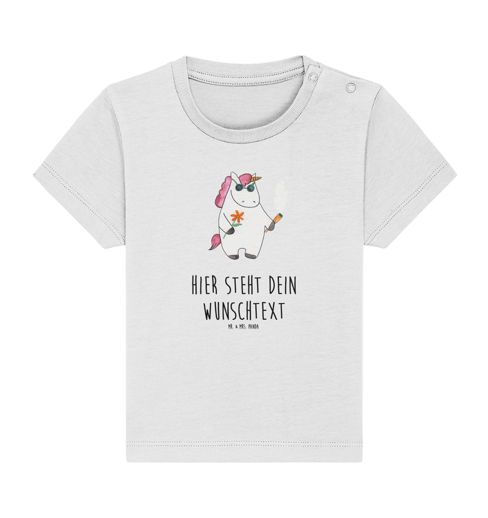 Personalisiertes Baby Shirt Einhorn Woodstock