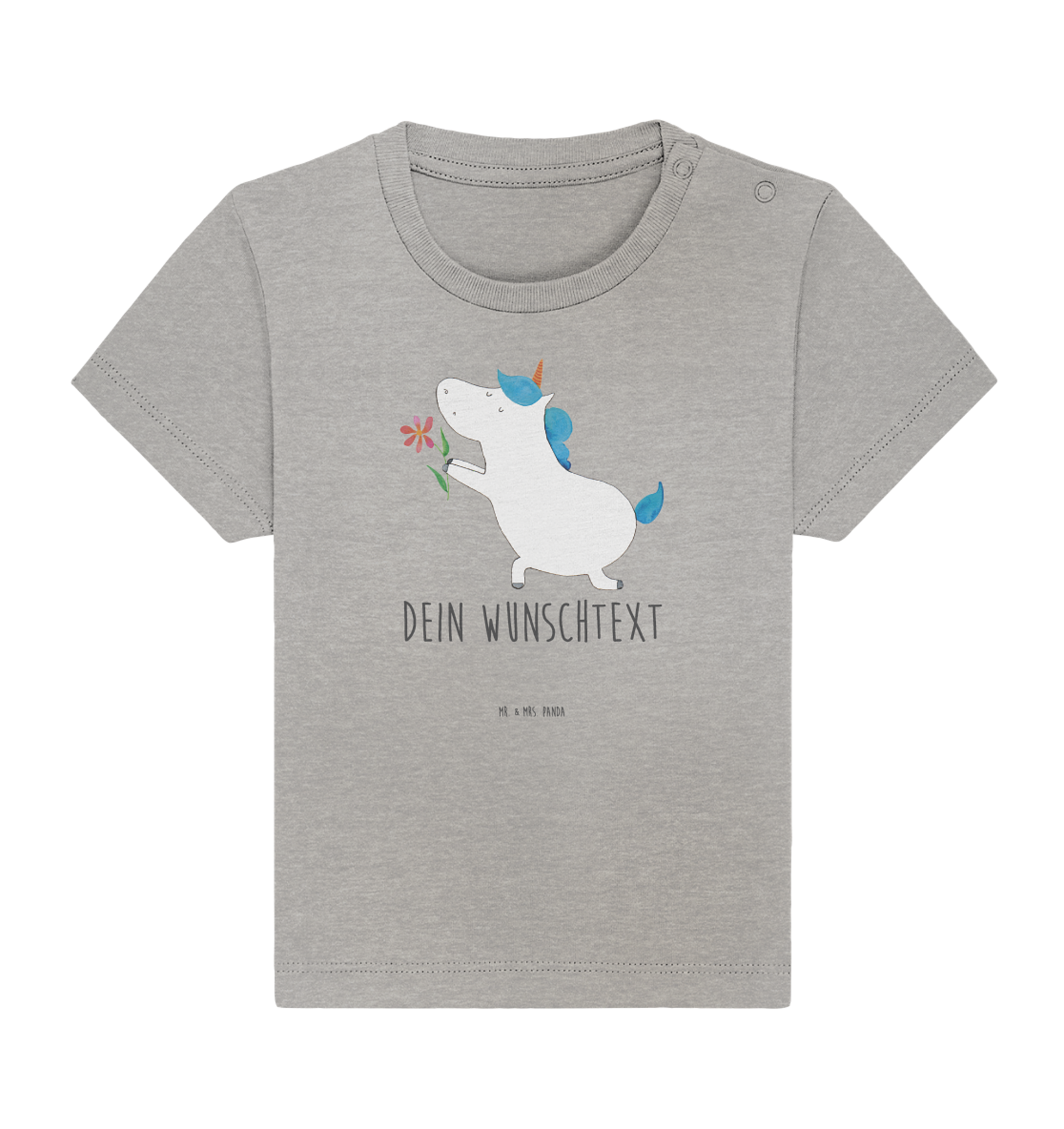 Personalisiertes Baby Shirt Einhorn Blume