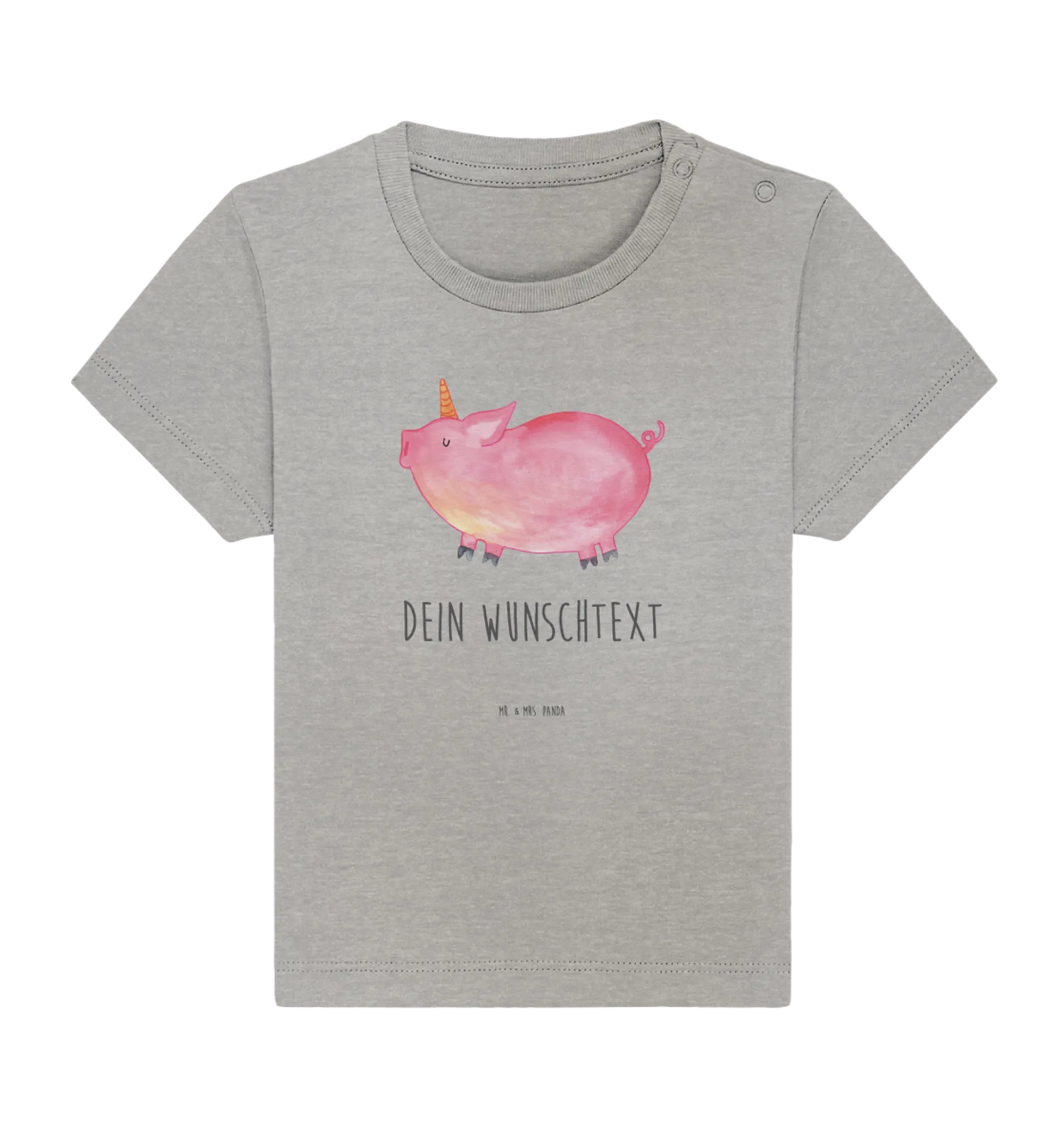 Personalisiertes Baby Shirt Einhorn Schwein