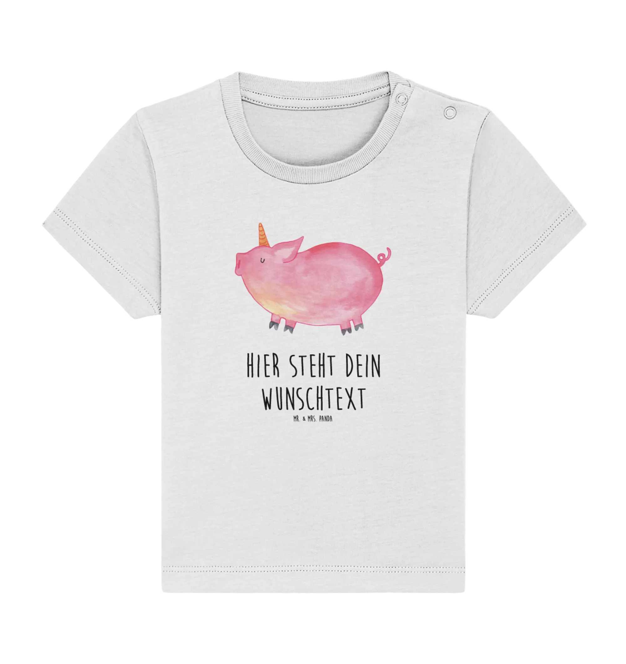 Personalisiertes Baby Shirt Einhorn Schwein