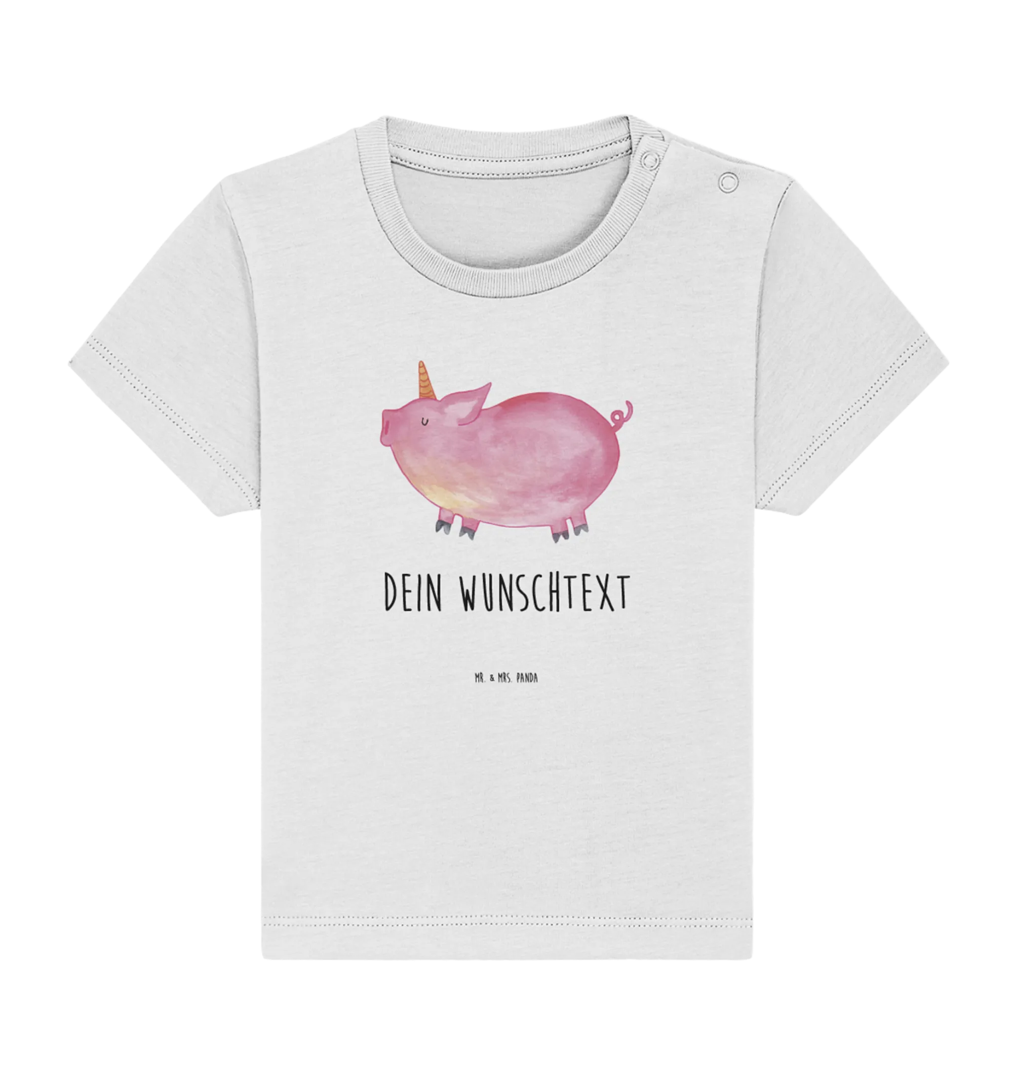 Personalisiertes Baby Shirt Einhorn Schwein