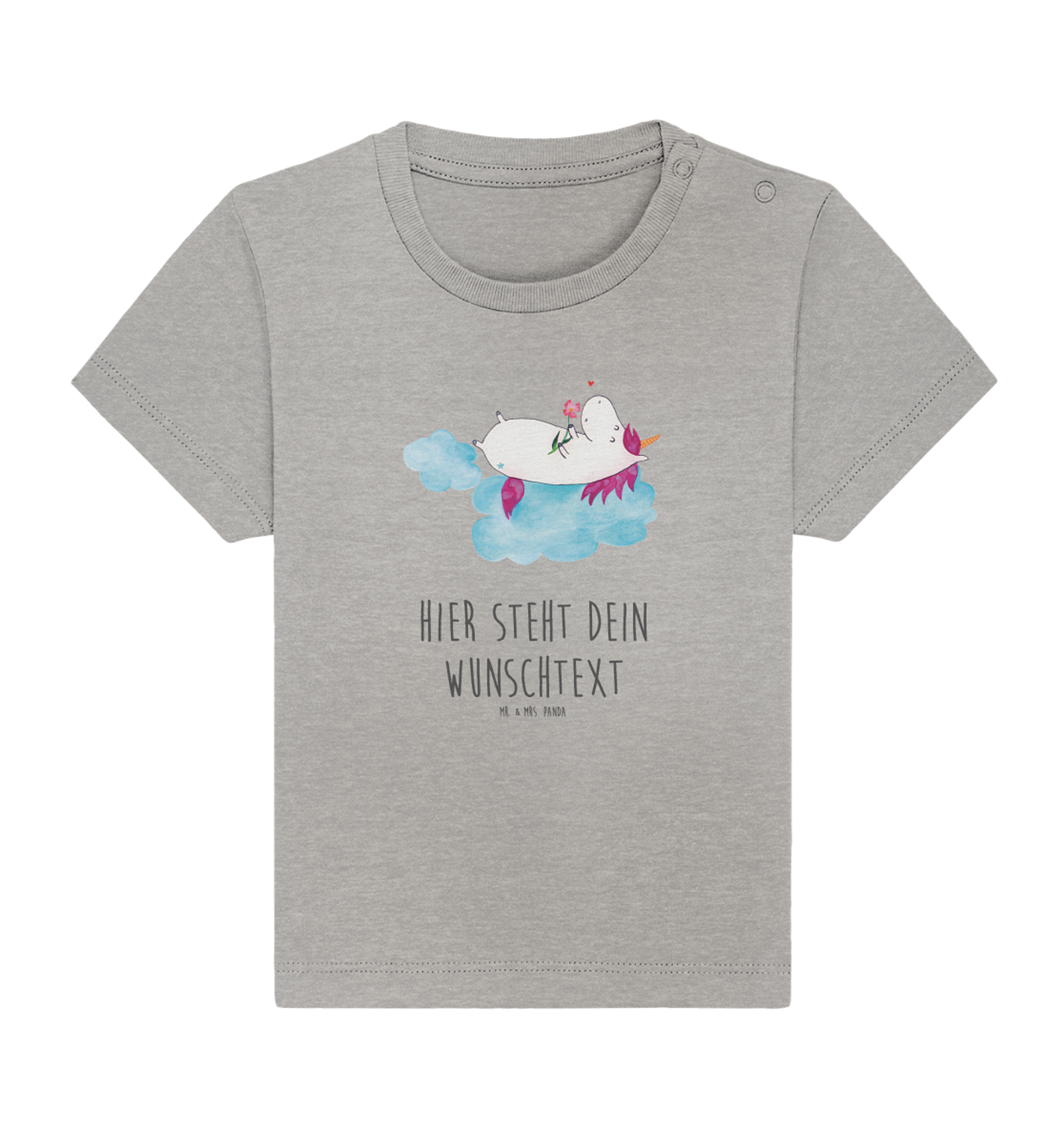 Personalisiertes Baby Shirt Einhorn Verliebt