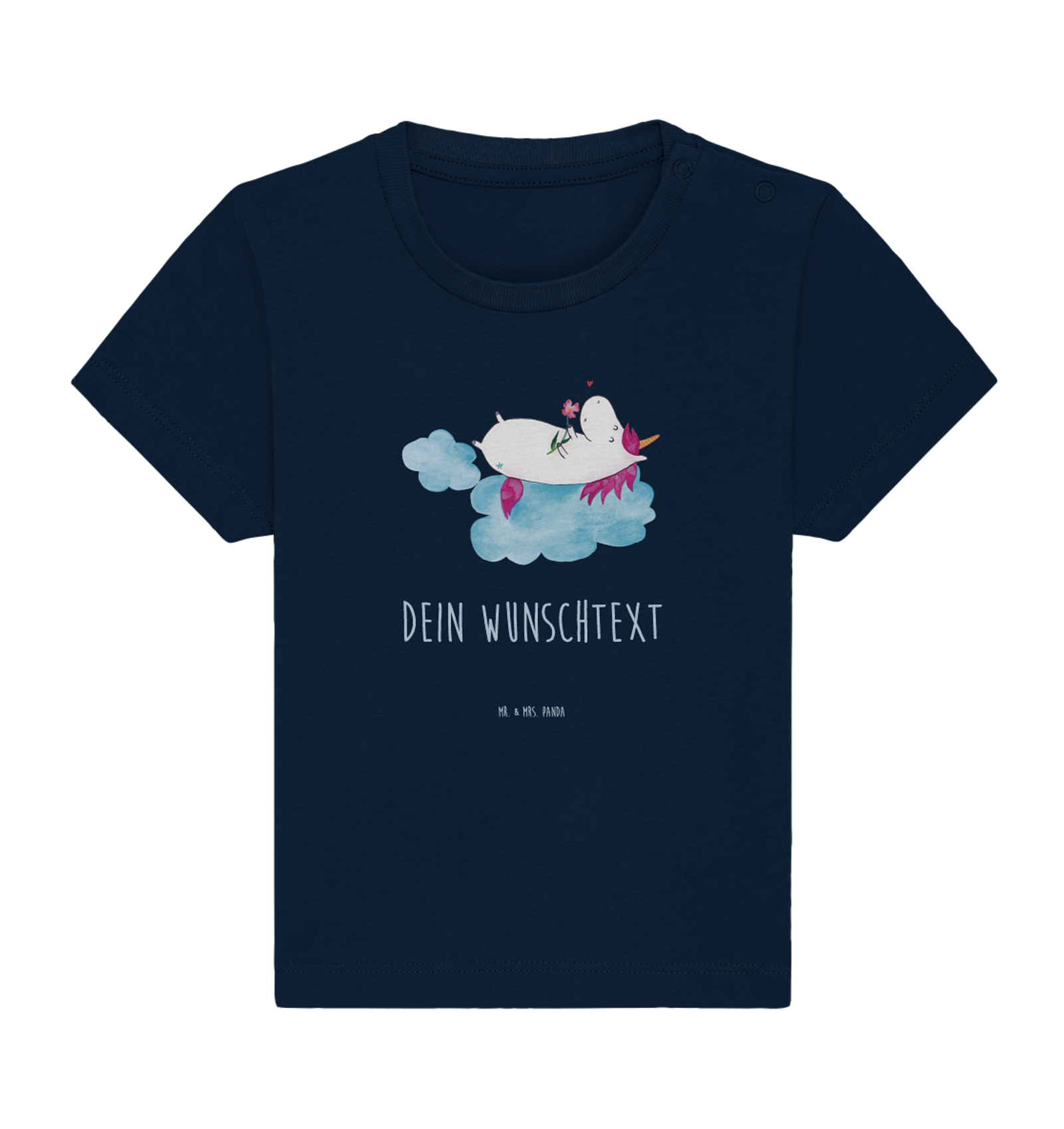 Personalisiertes Baby Shirt Einhorn Verliebt