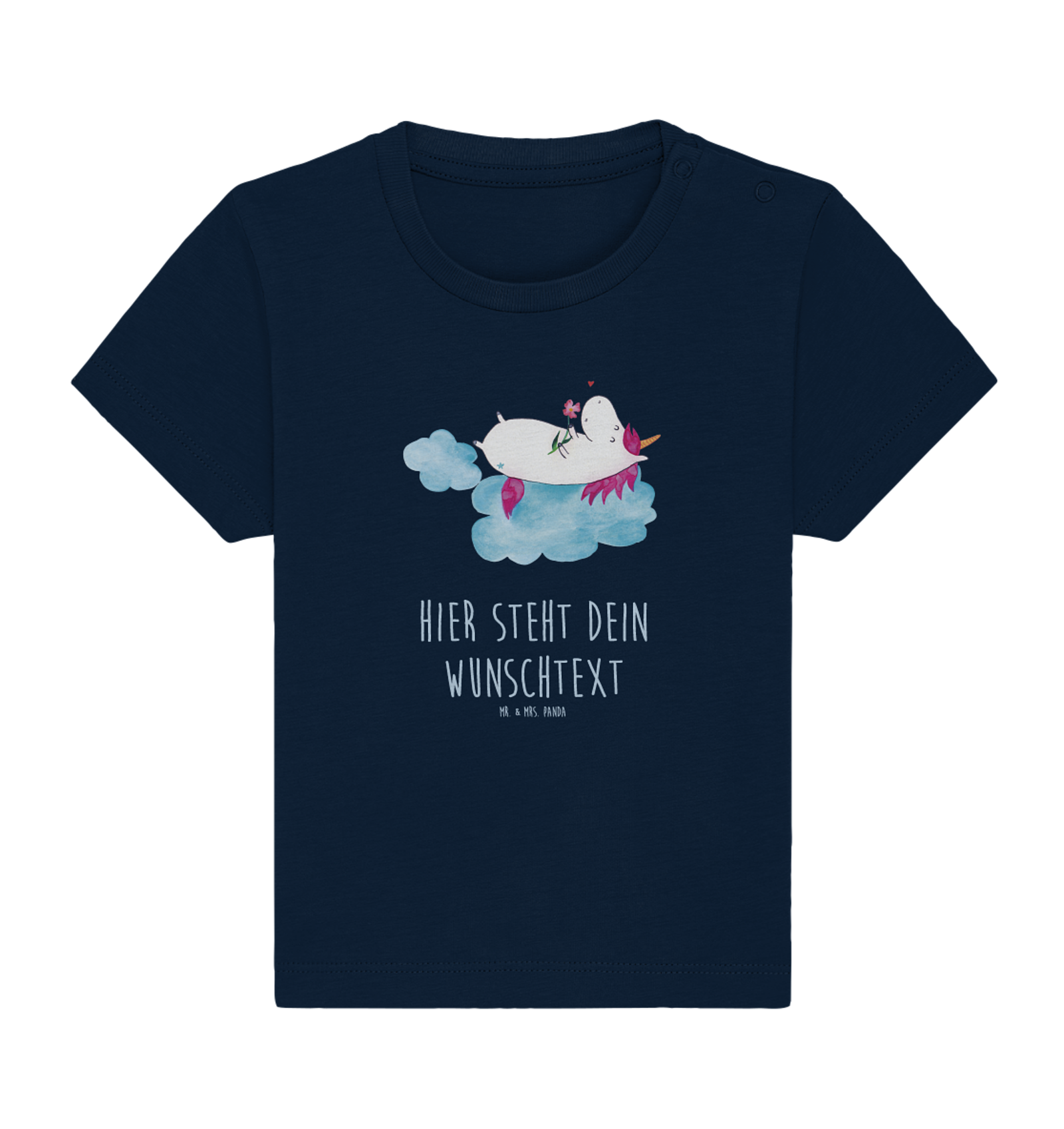 Personalisiertes Baby Shirt Einhorn Verliebt