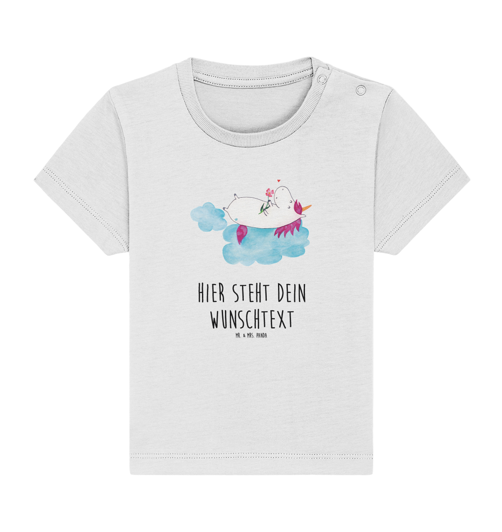 Personalisiertes Baby Shirt Einhorn Verliebt