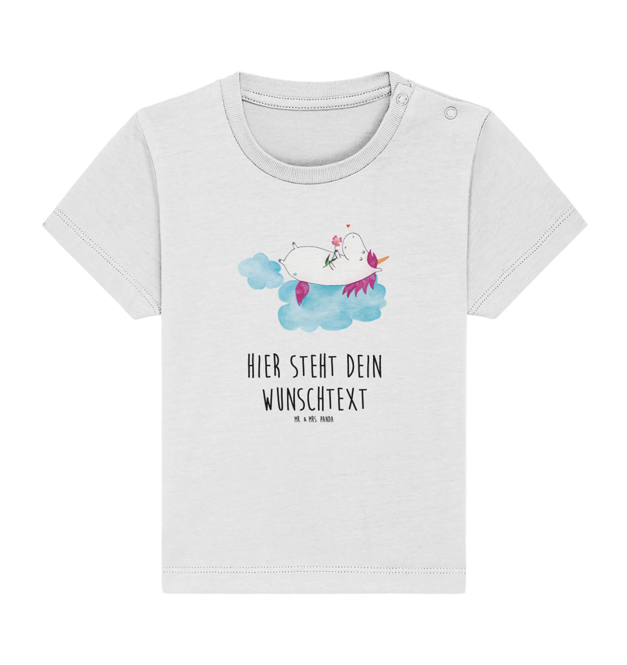 Personalisiertes Baby Shirt Einhorn Verliebt