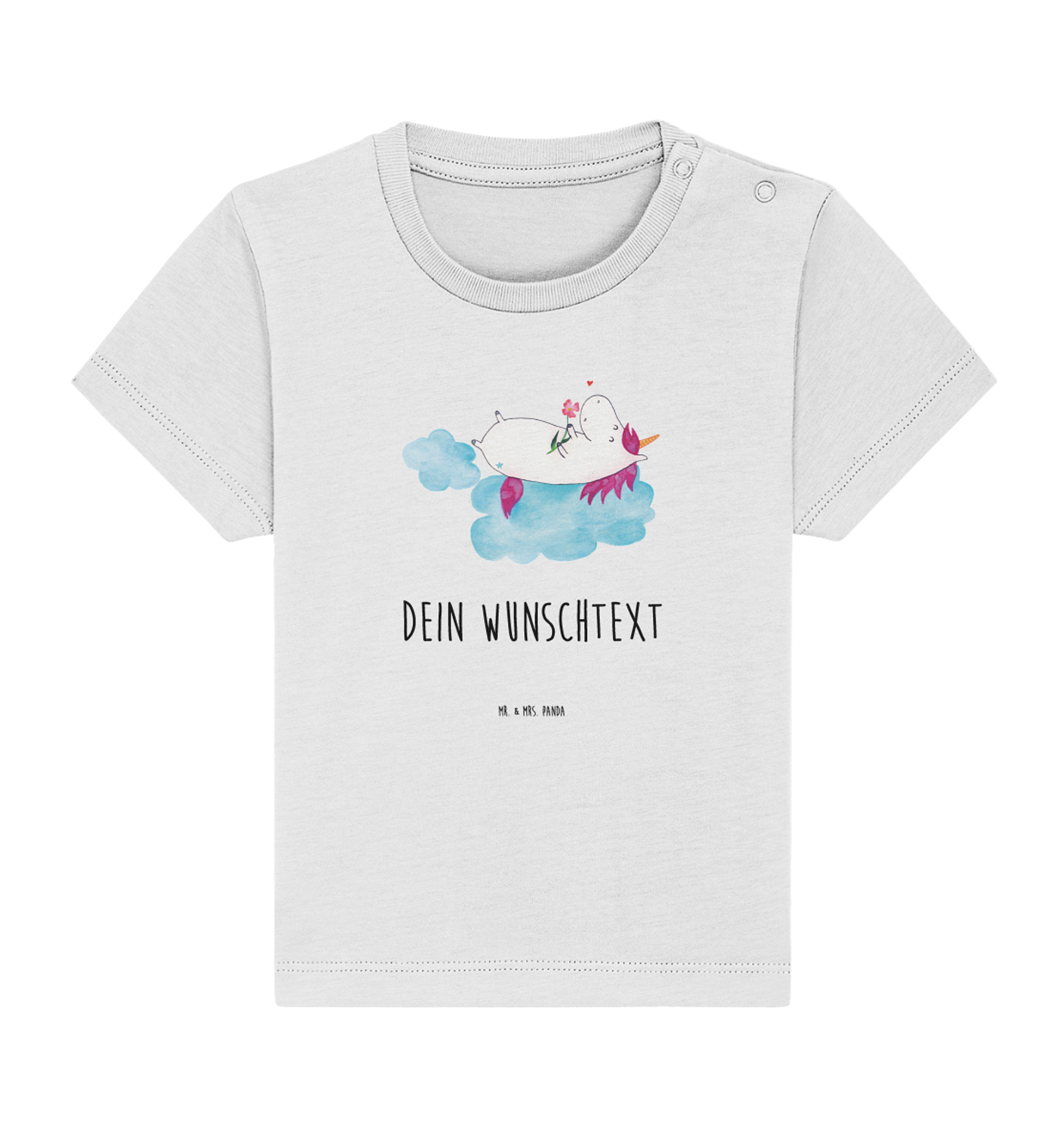 Personalisiertes Baby Shirt Einhorn Verliebt