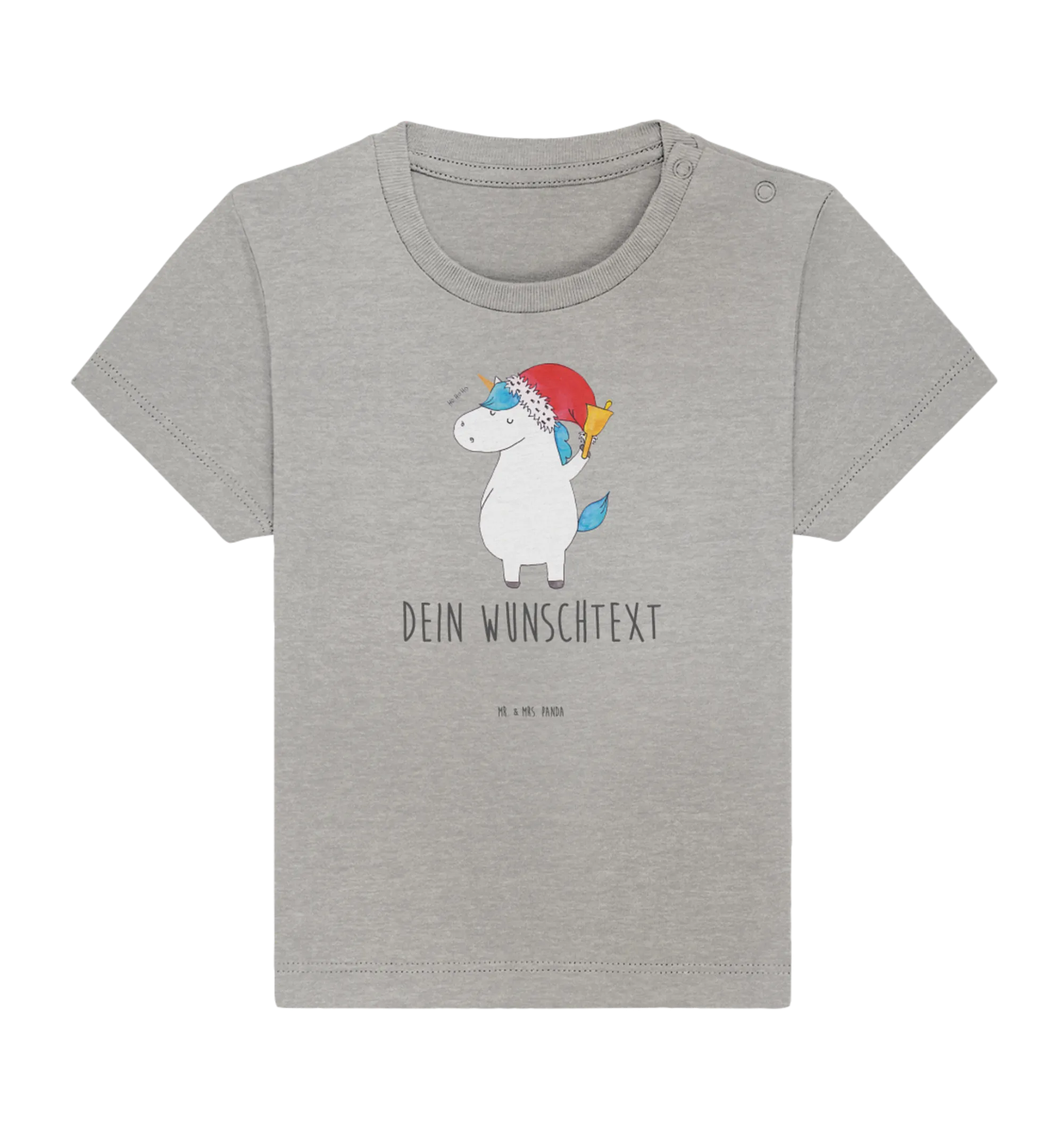 Personalisiertes Baby Shirt Einhorn Weihnachtsmann