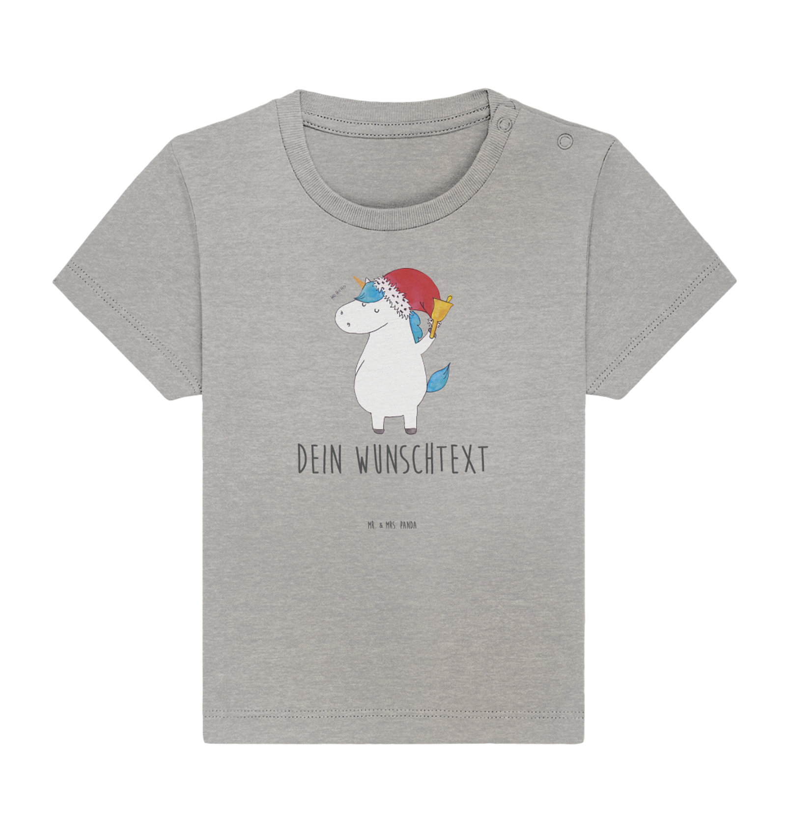 Personalisiertes Baby Shirt Einhorn Weihnachtsmann