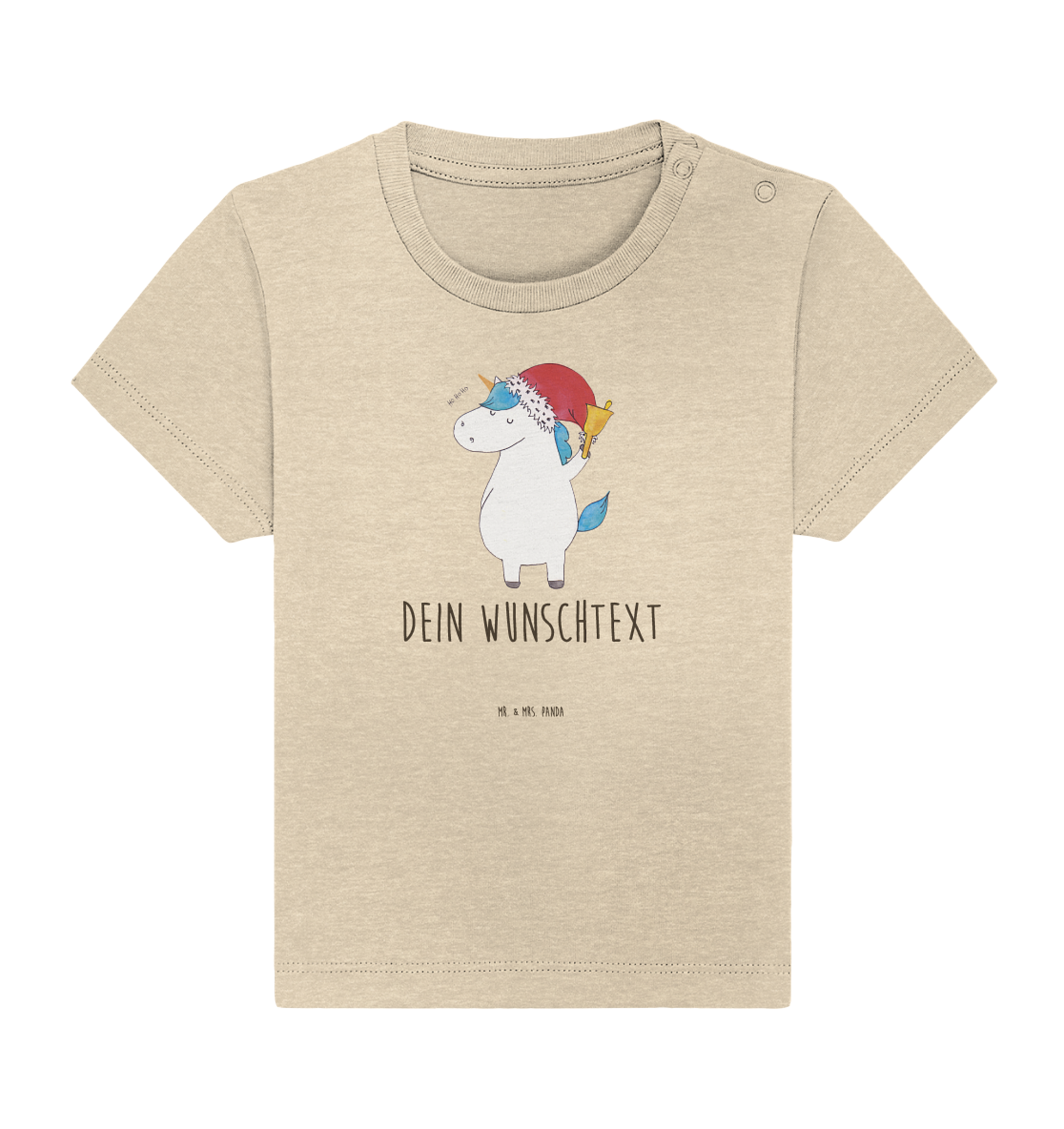 Personalisiertes Baby Shirt Einhorn Weihnachtsmann