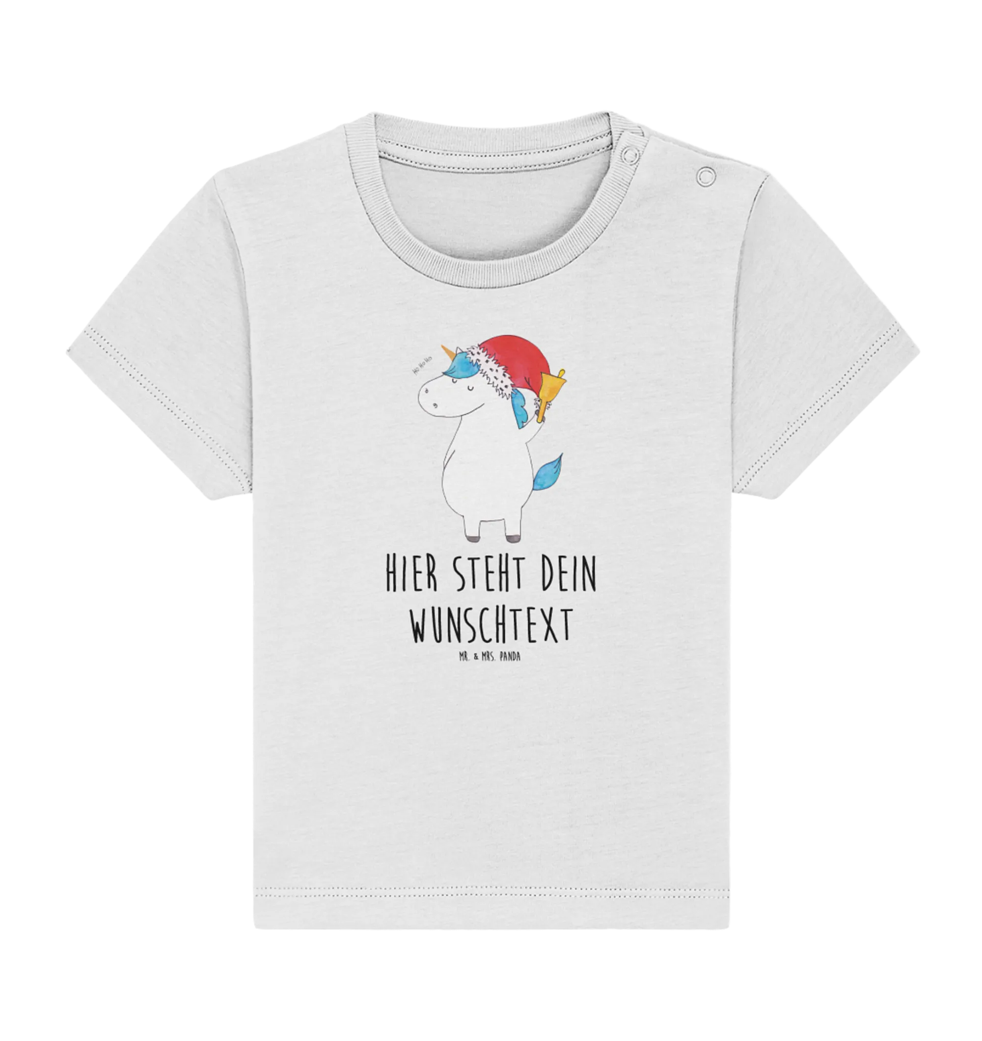 Personalisiertes Baby Shirt Einhorn Weihnachtsmann