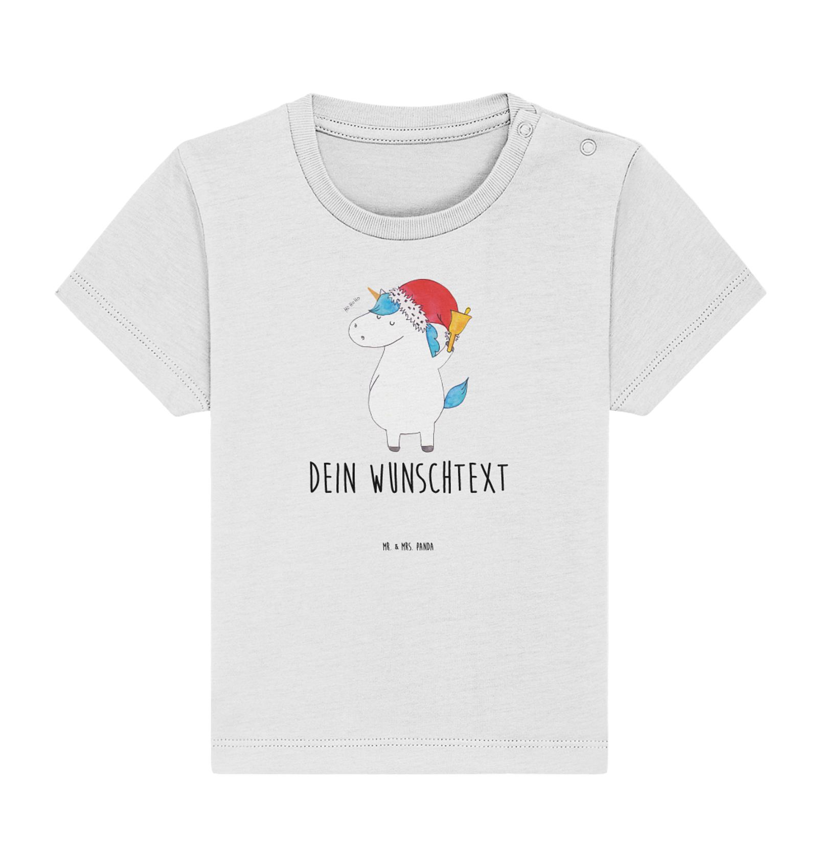 Personalisiertes Baby Shirt Einhorn Weihnachtsmann