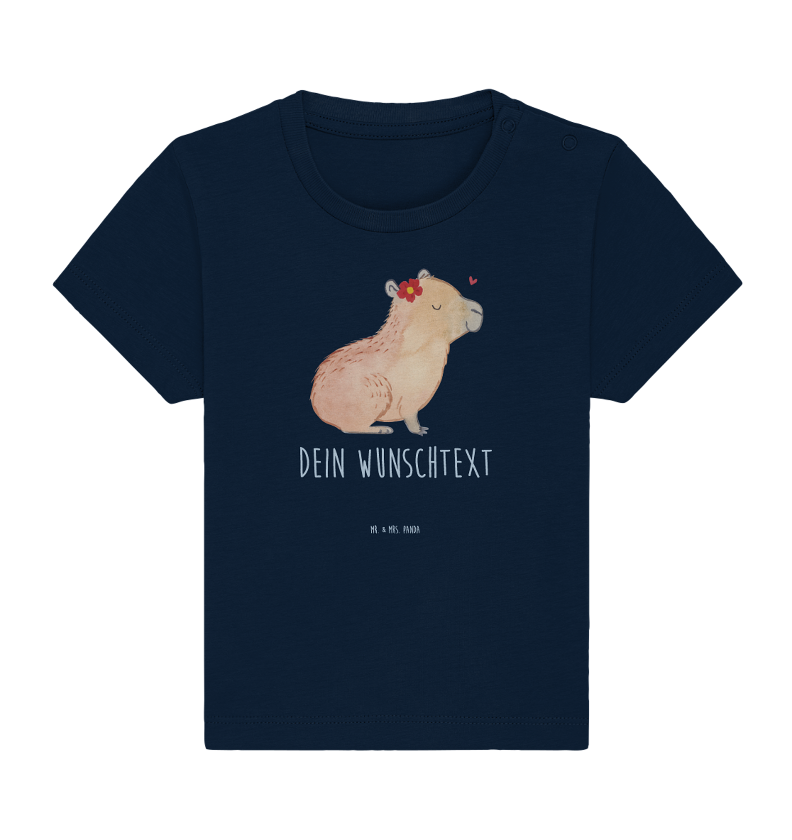 Personalisiertes Baby Shirt Capybara Blume