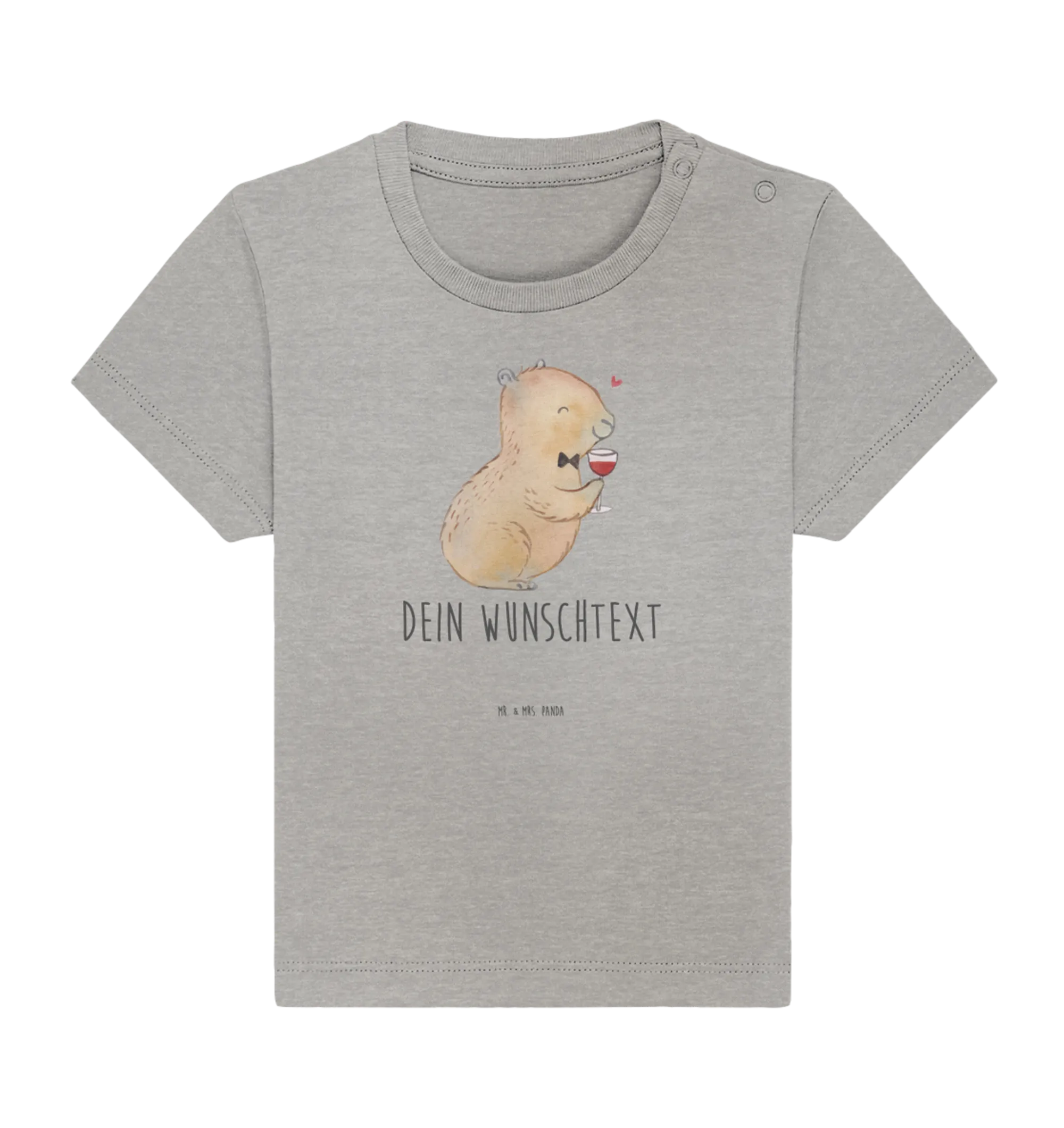 Personalisiertes Baby Shirt Capybara Wein