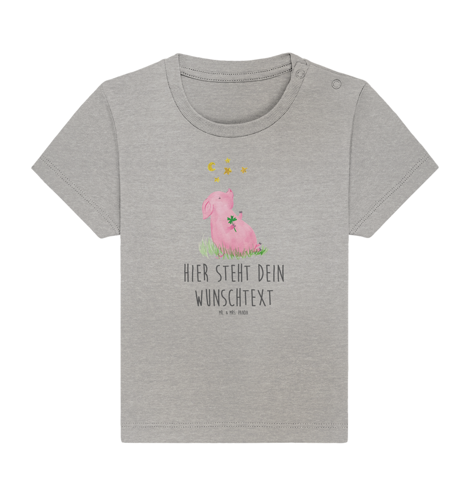 Personalisiertes Baby Shirt Schwein Glück