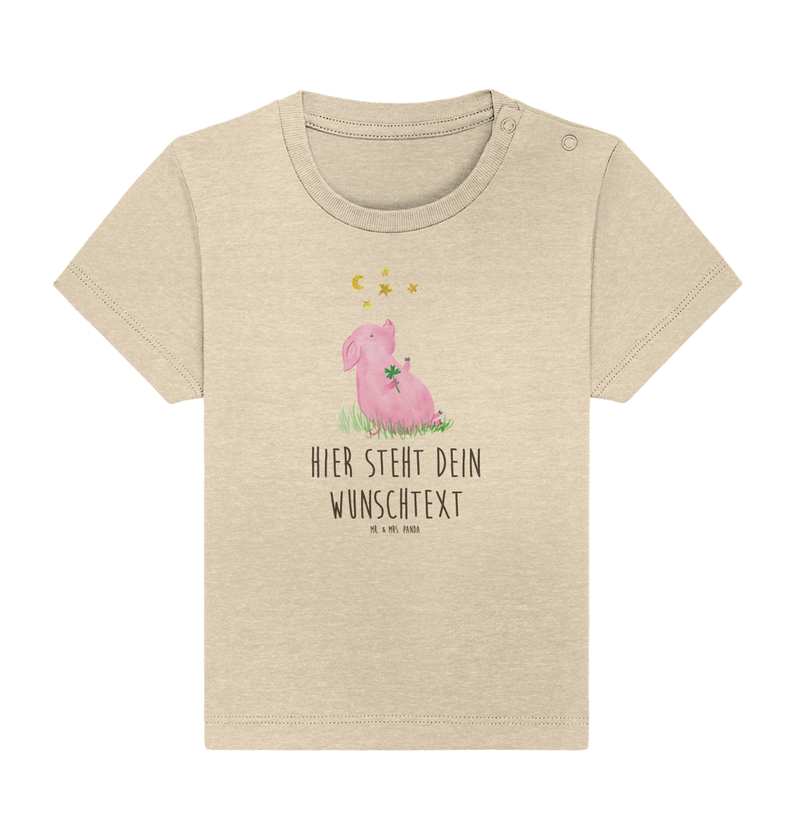 Personalisiertes Baby Shirt Schwein Glück