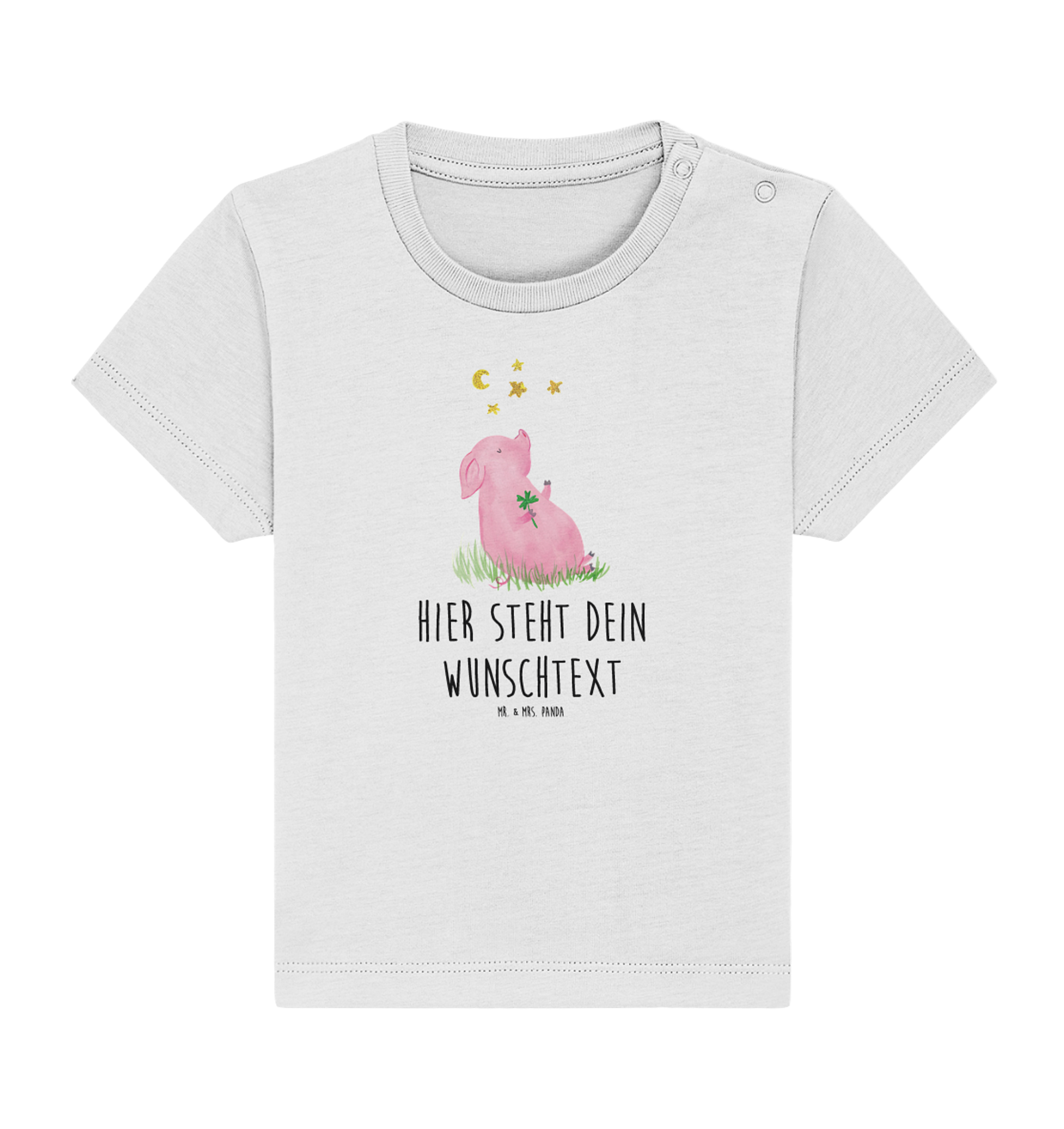 Personalisiertes Baby Shirt Schwein Glück