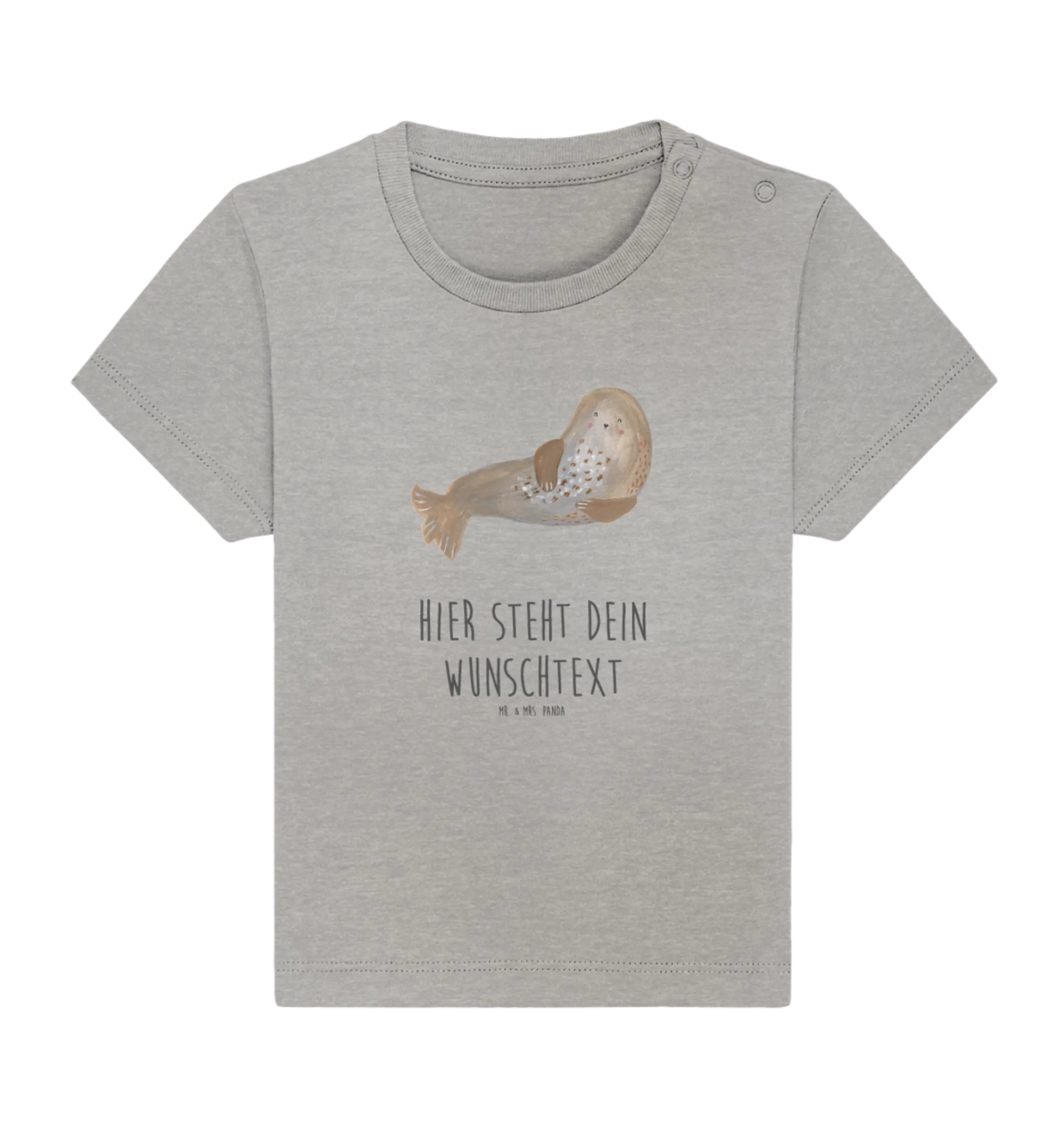 Personalisiertes Baby Shirt Robbe Lachen