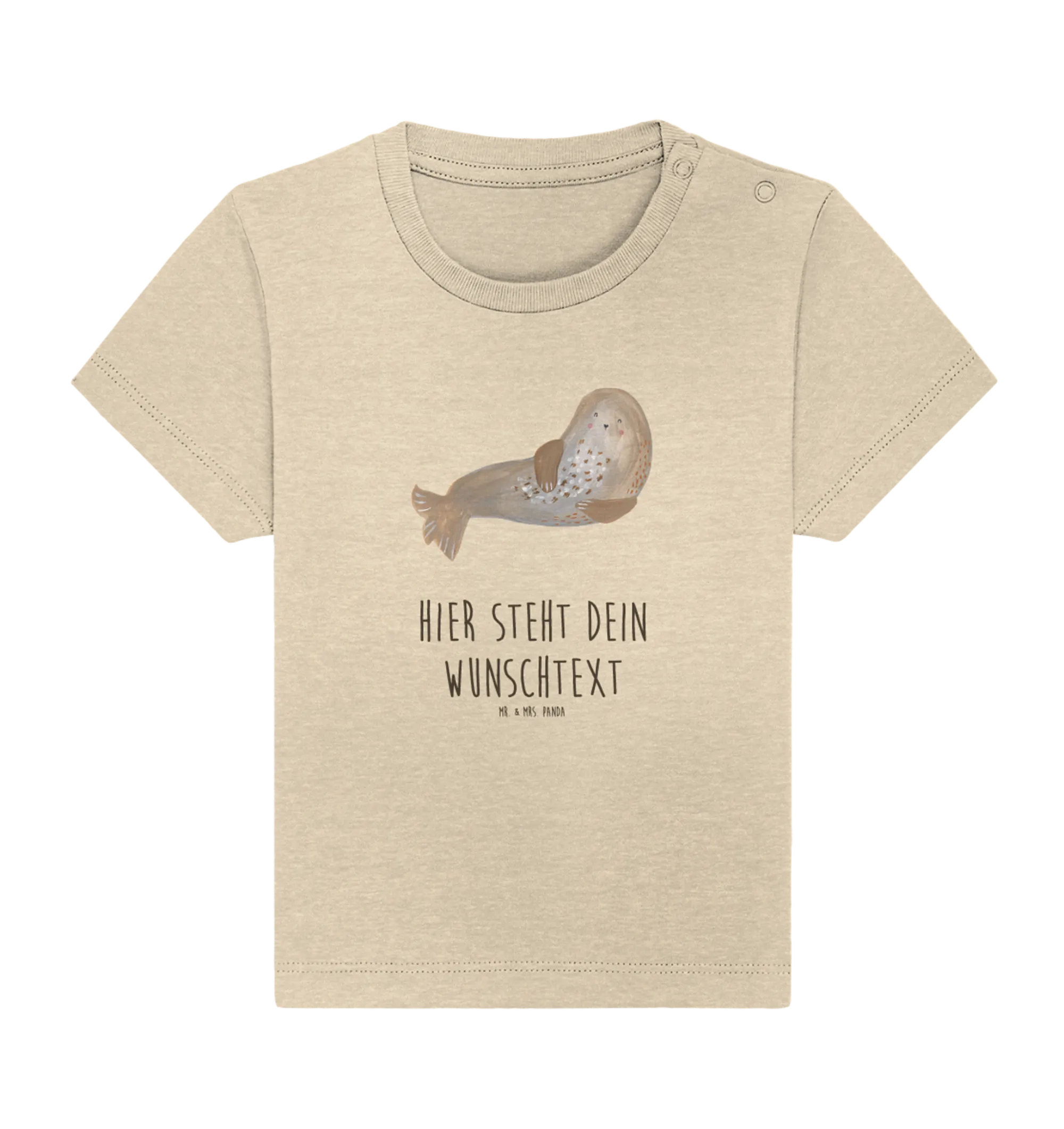 Personalisiertes Baby Shirt Robbe Lachen