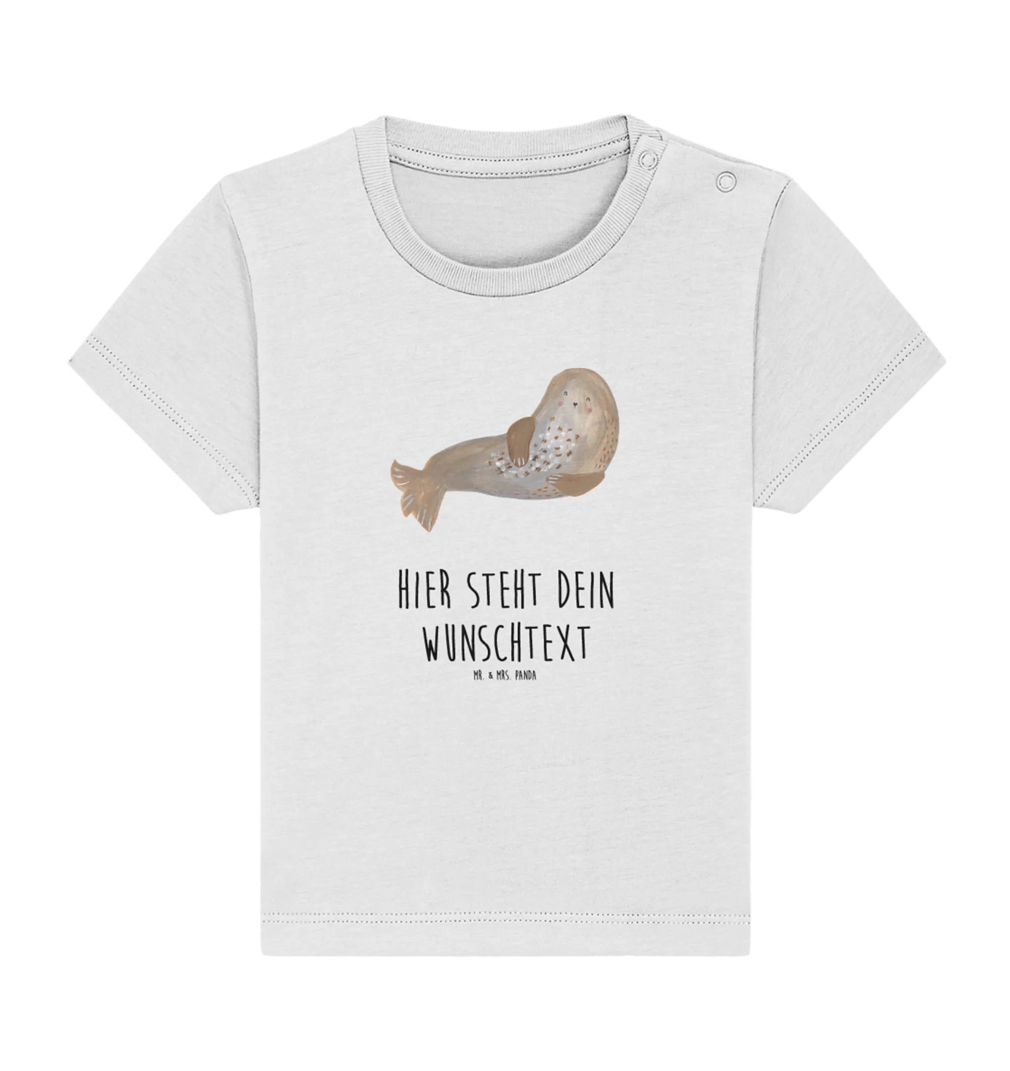 Personalisiertes Baby Shirt Robbe Lachen