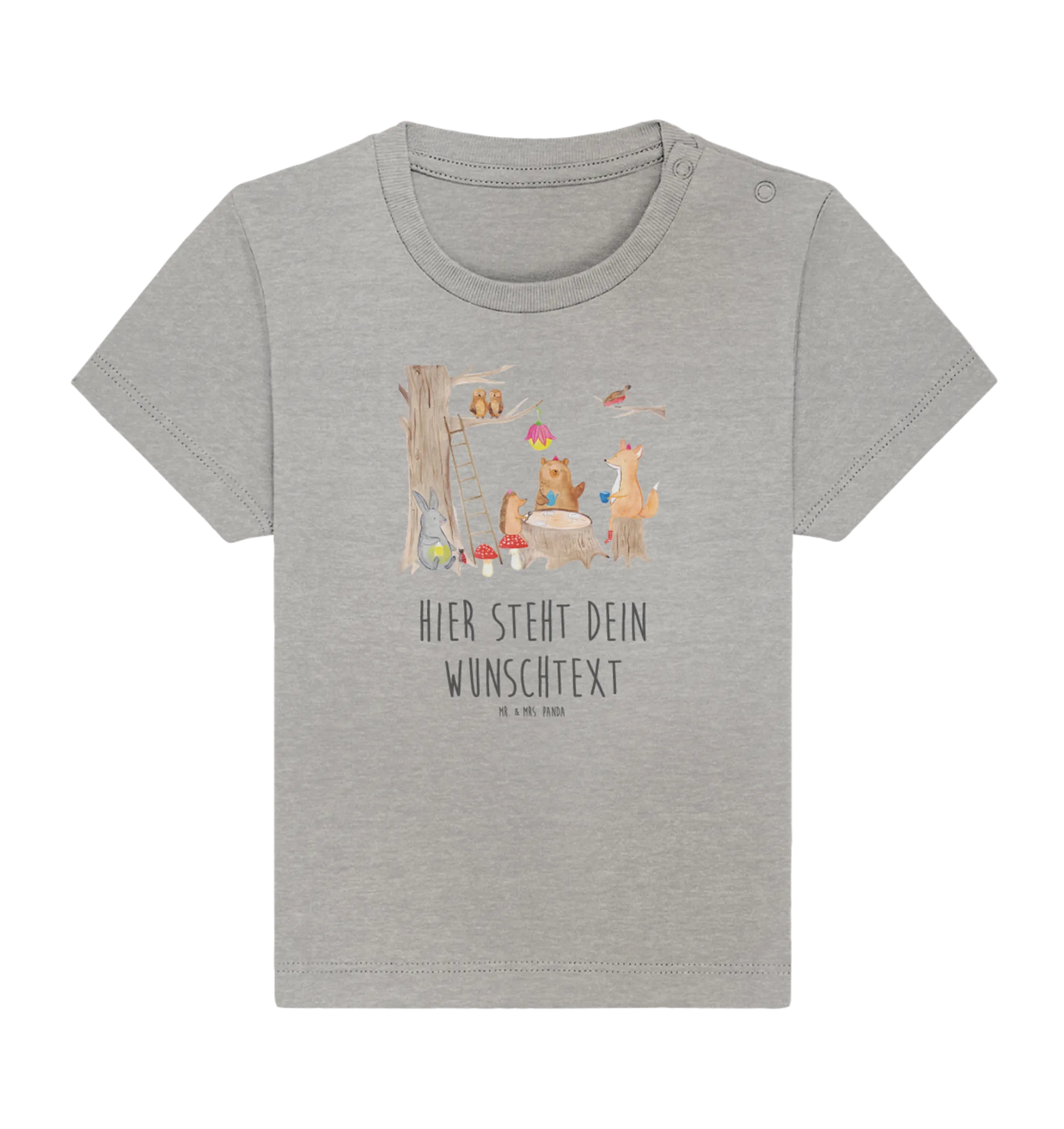 Personalisiertes Baby Shirt Waldtiere Picknick