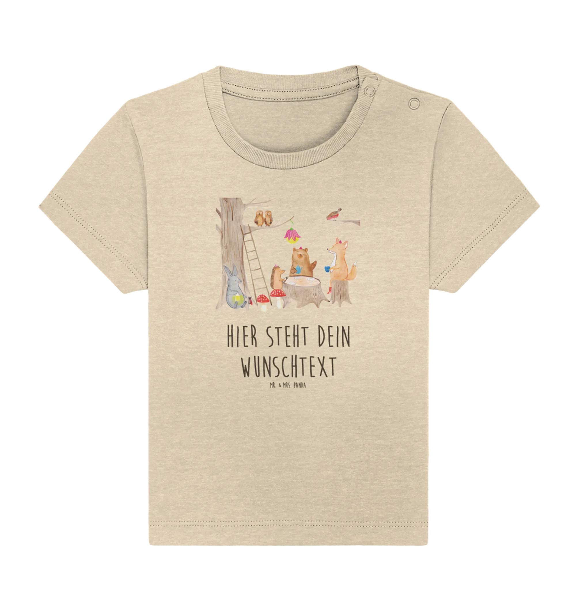 Personalisiertes Baby Shirt Waldtiere Picknick