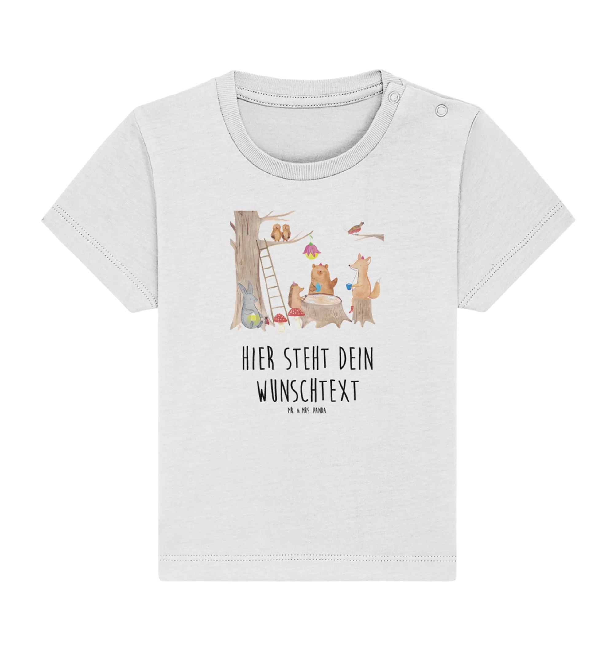 Personalisiertes Baby Shirt Waldtiere Picknick