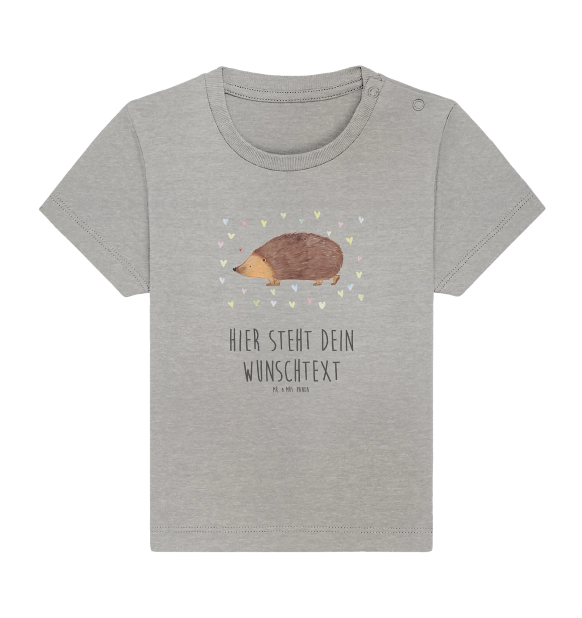 Personalisiertes Baby Shirt Igel Herzen