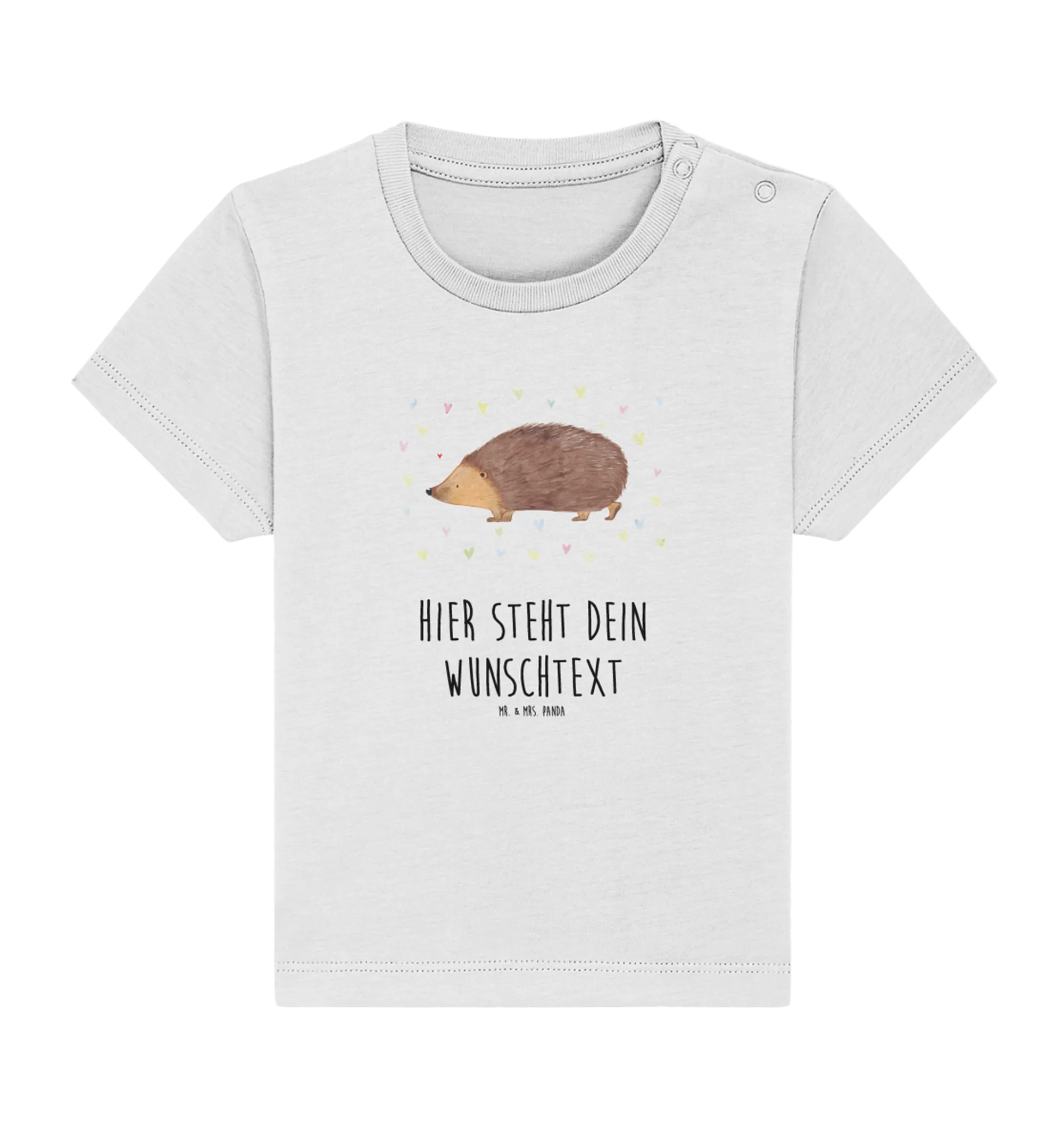 Personalisiertes Baby Shirt Igel Herzen