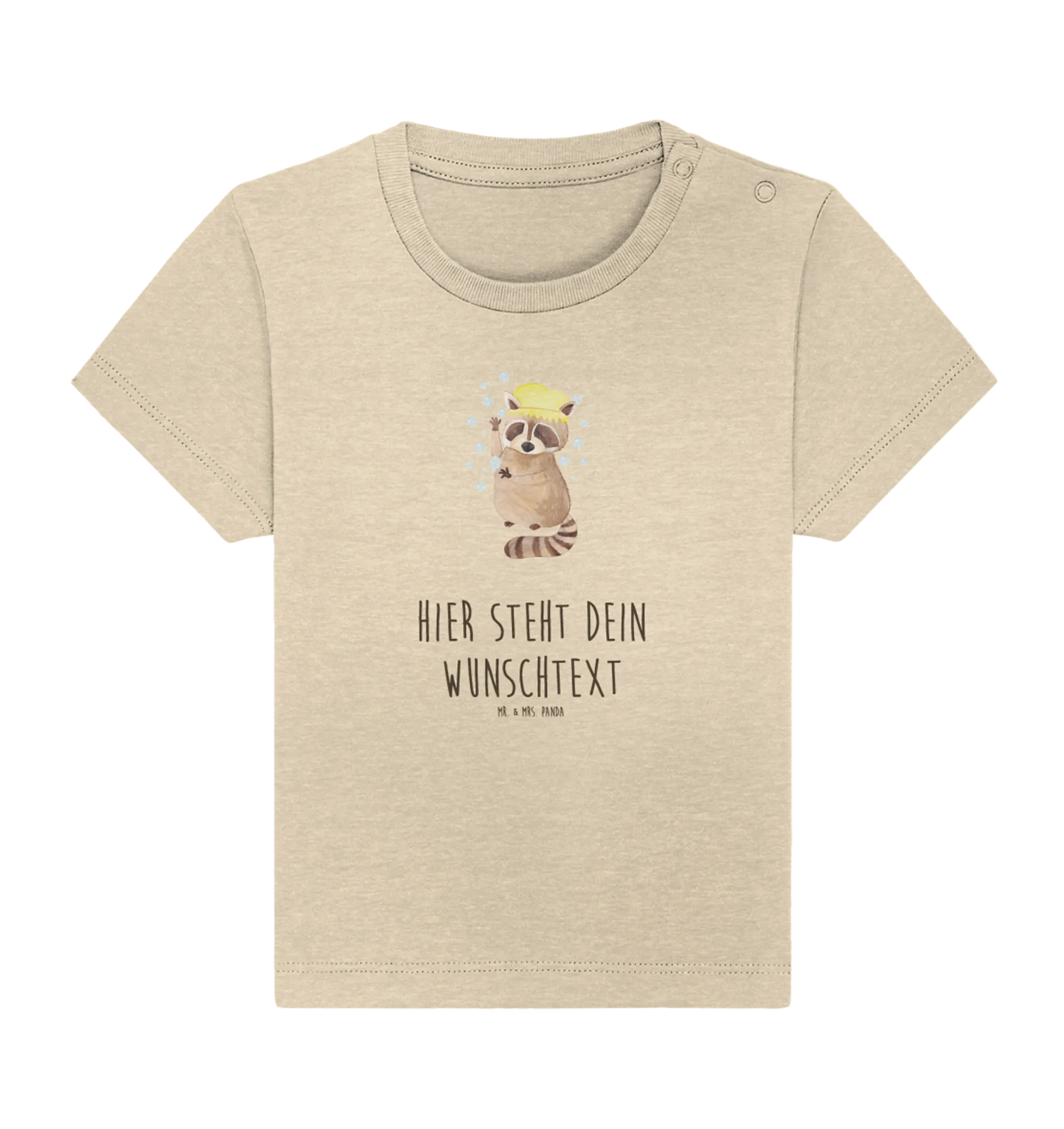 Personalisiertes Baby Shirt Waschbär