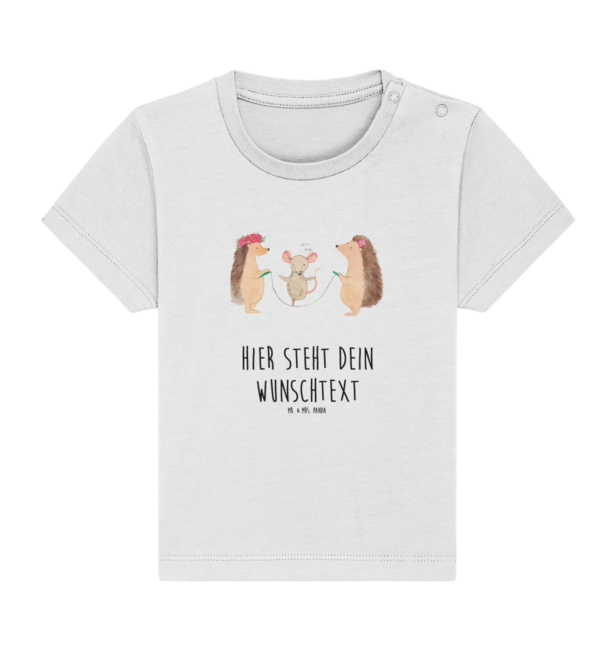 Personalisiertes Baby Shirt Igel Seilhüpfen