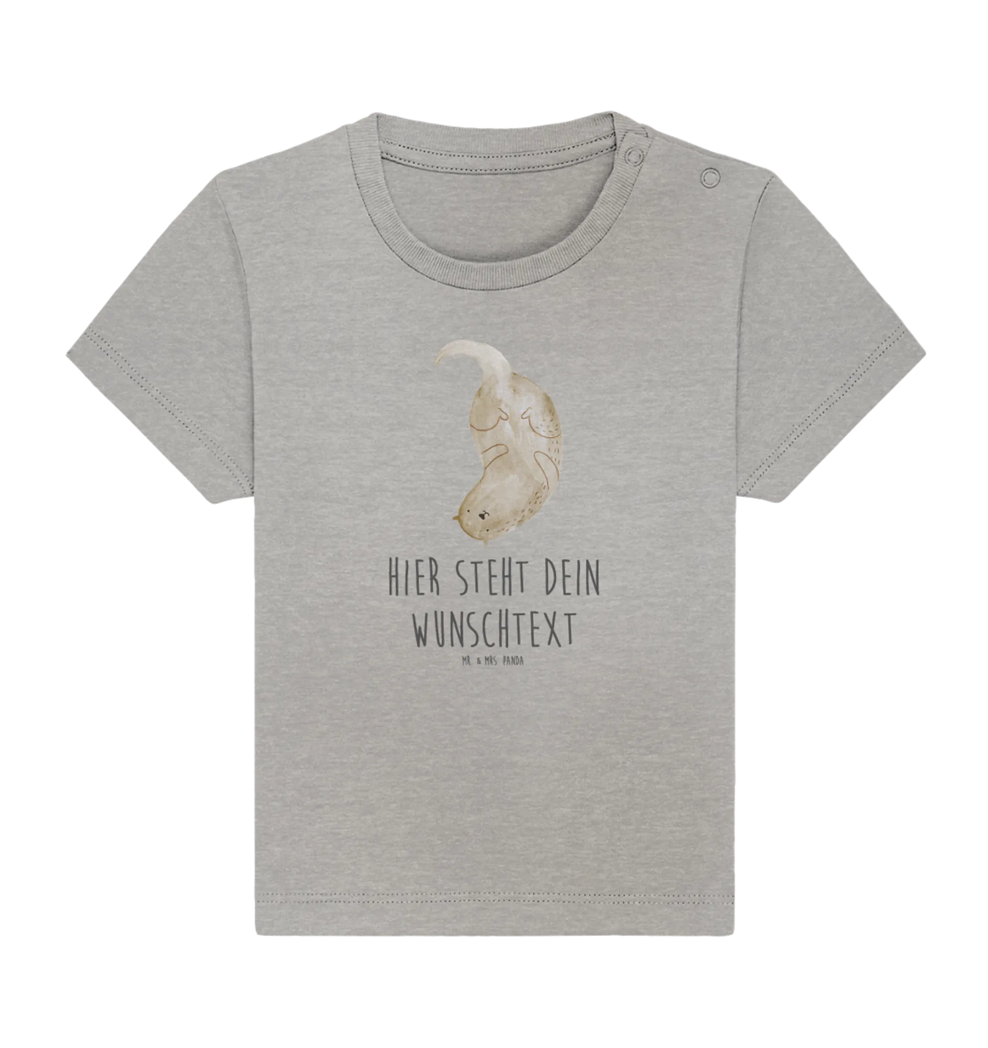 Personalisiertes Baby Shirt Otter Kopfüber