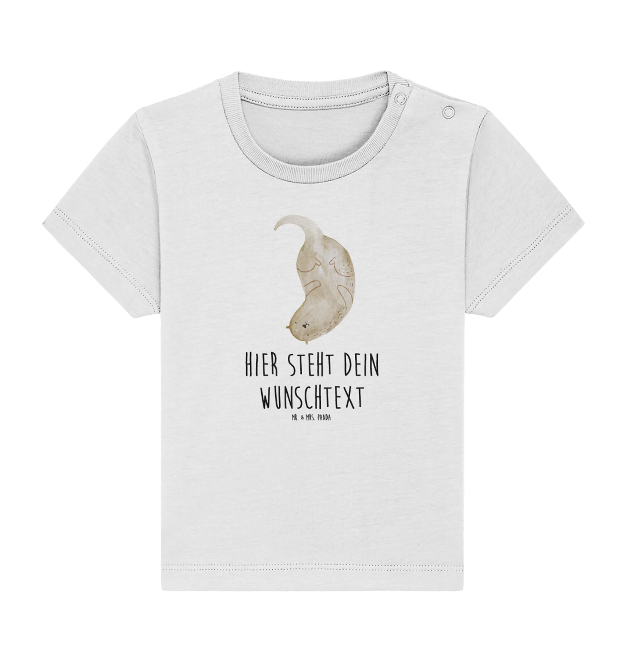 Personalisiertes Baby Shirt Otter Kopfüber