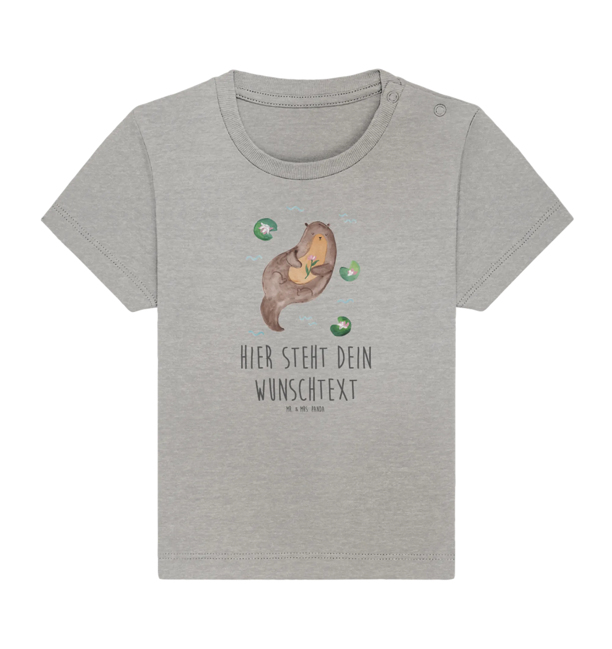 Personalisiertes Baby Shirt Otter Seerose