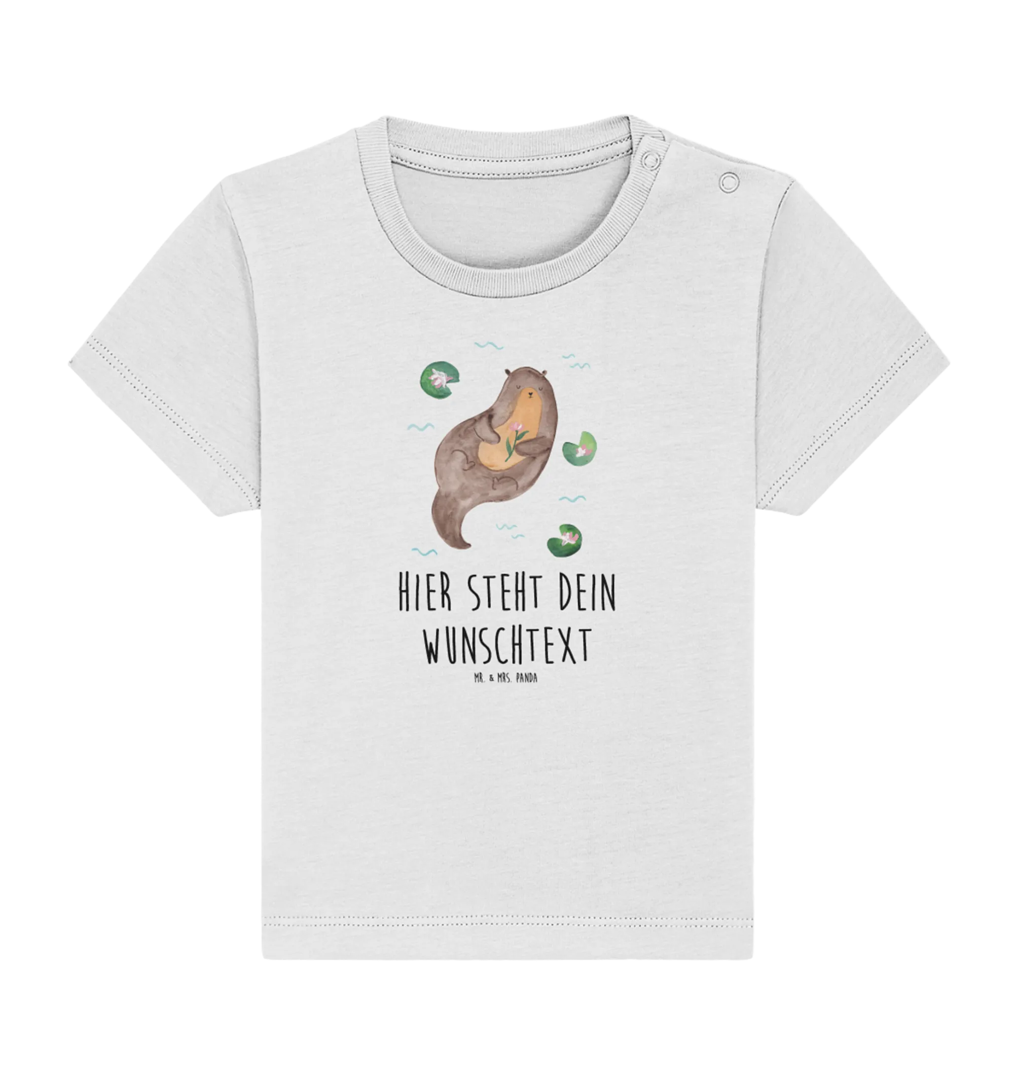 Personalisiertes Baby Shirt Otter Seerose