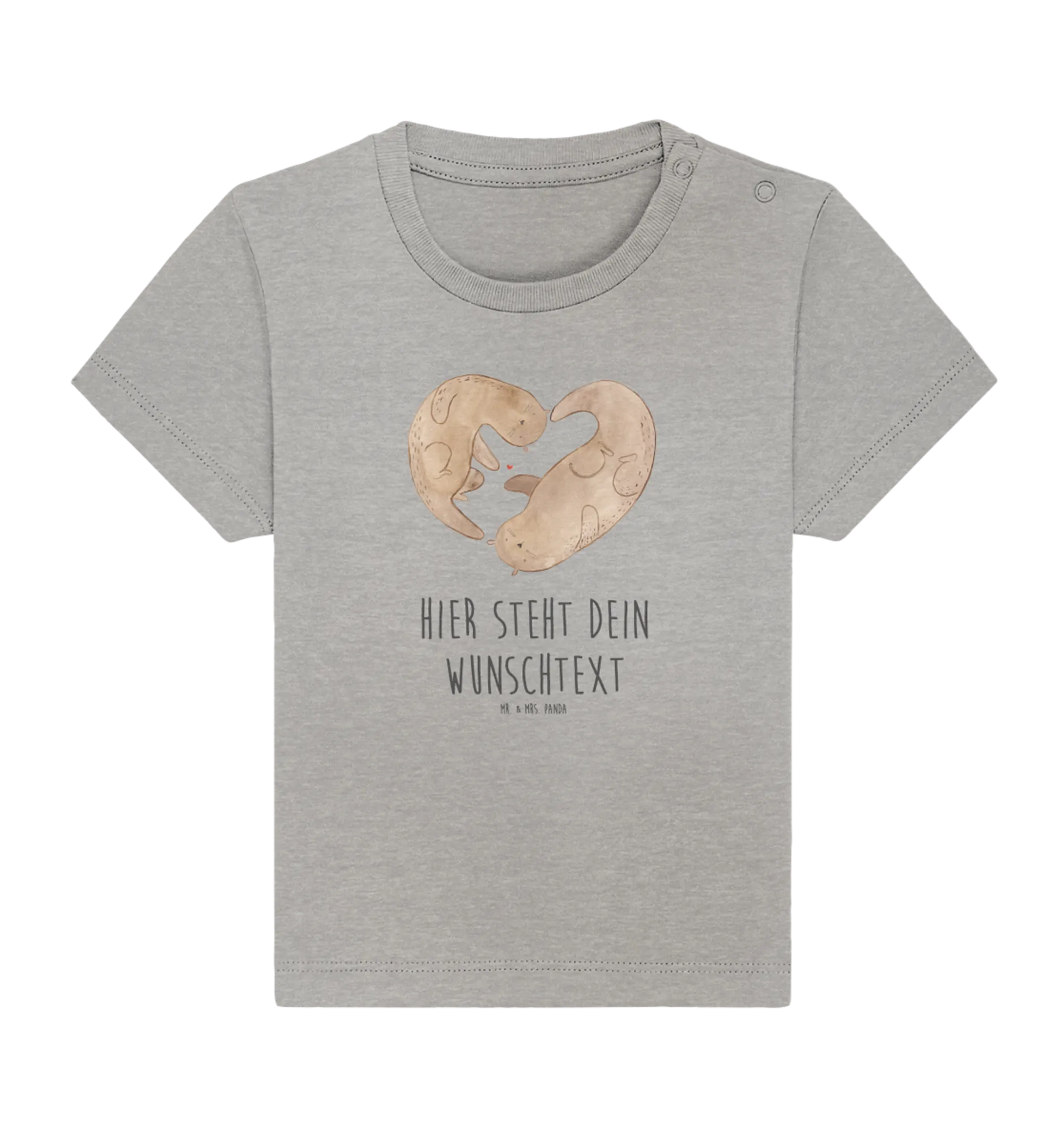 Personalisiertes Baby Shirt Otter Herz