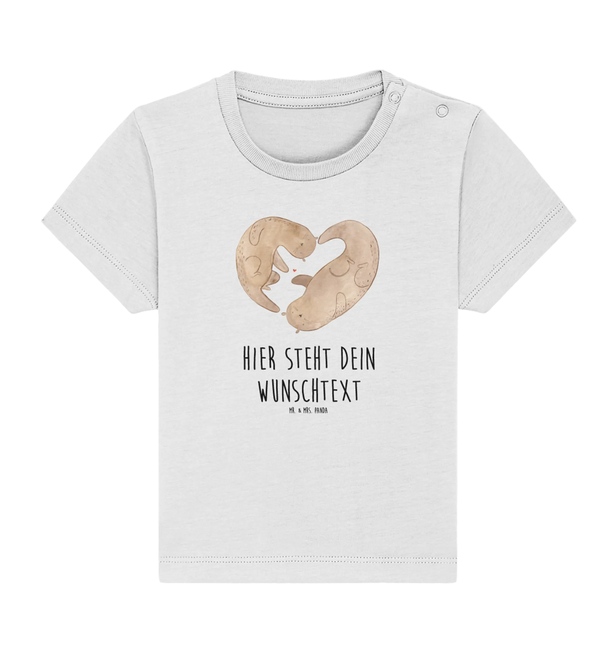 Personalisiertes Baby Shirt Otter Herz