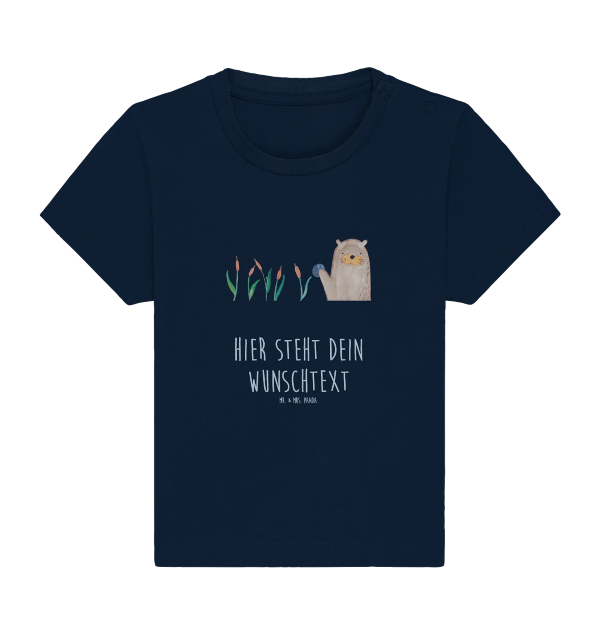 Personalisiertes Baby Shirt Otter Stein