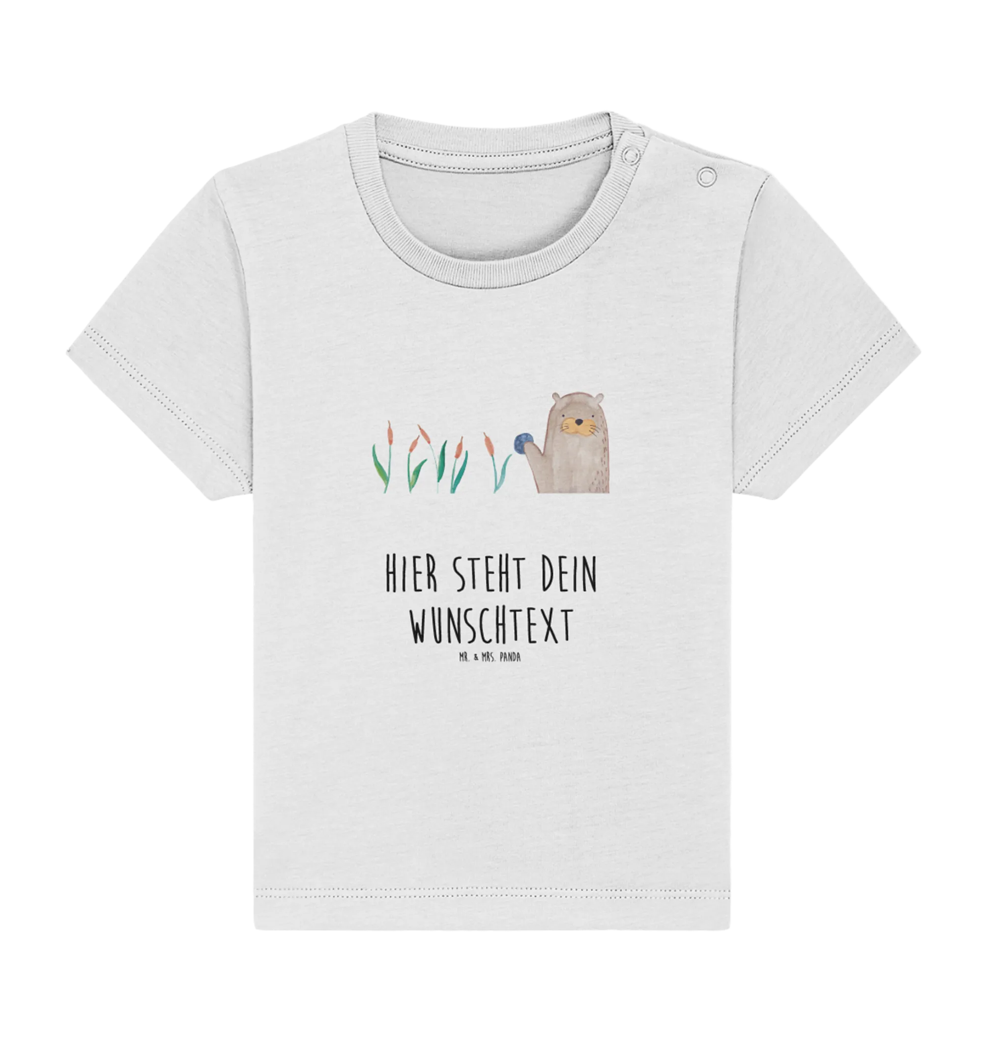 Personalisiertes Baby Shirt Otter Stein