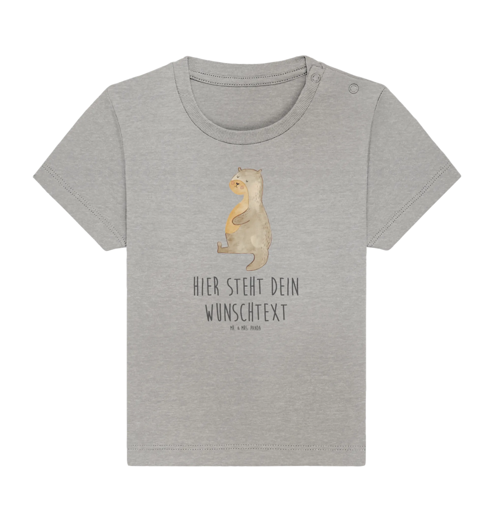 Personalisiertes Baby Shirt Otter Bauch