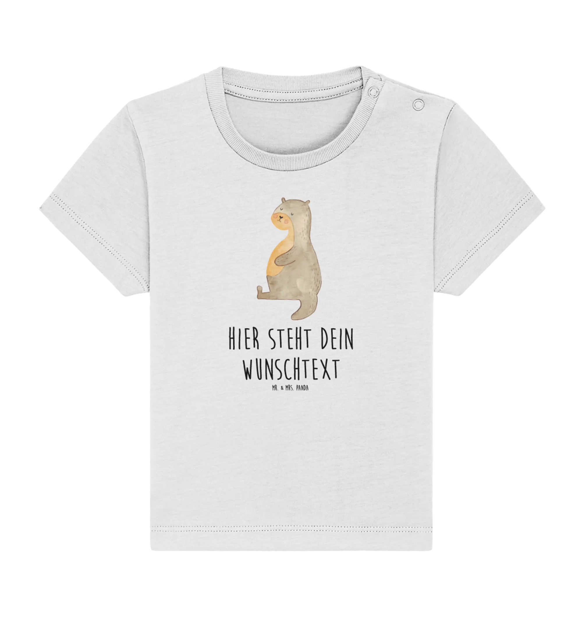 Personalisiertes Baby Shirt Otter Bauch