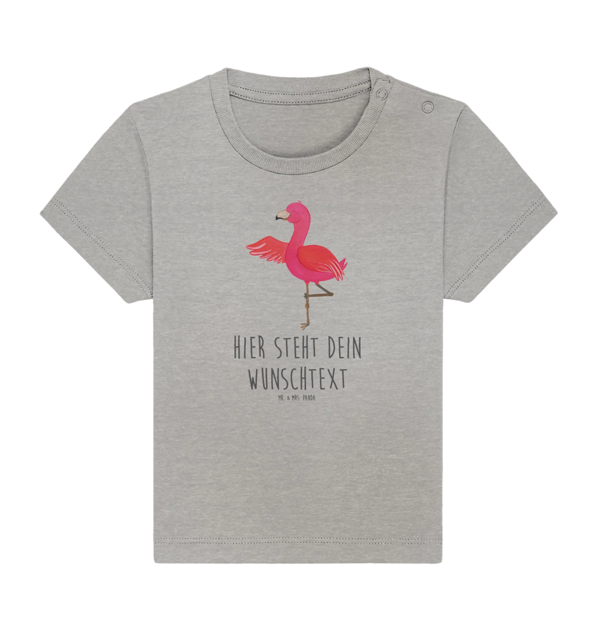 Personalisiertes Baby Shirt Flamingo Yoga