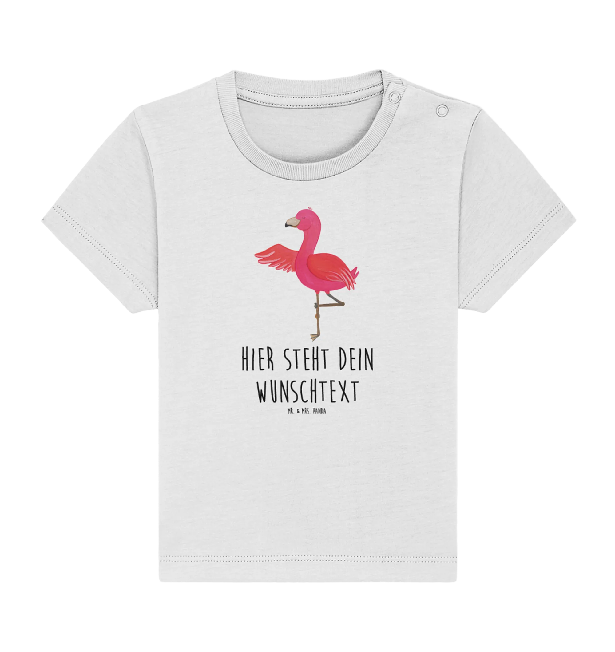 Personalisiertes Baby Shirt Flamingo Yoga