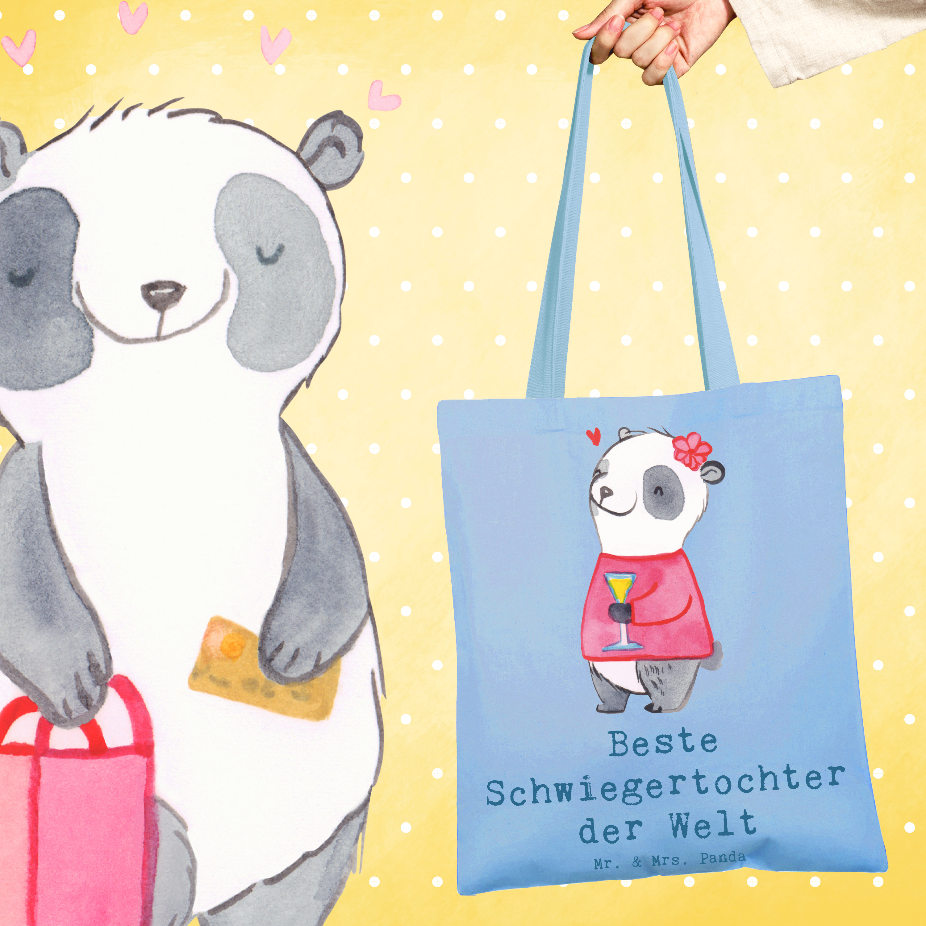 Tragetasche Panda Beste Schwiegertochter der Welt