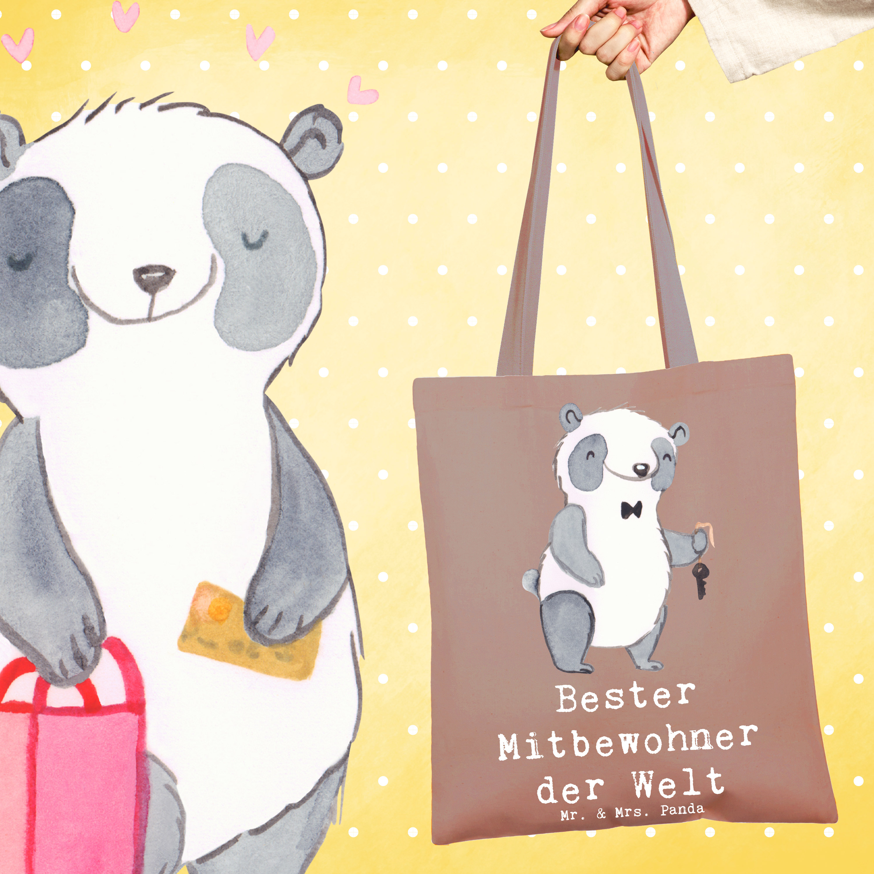 Tragetasche Panda Bester Mitbewohner der Welt