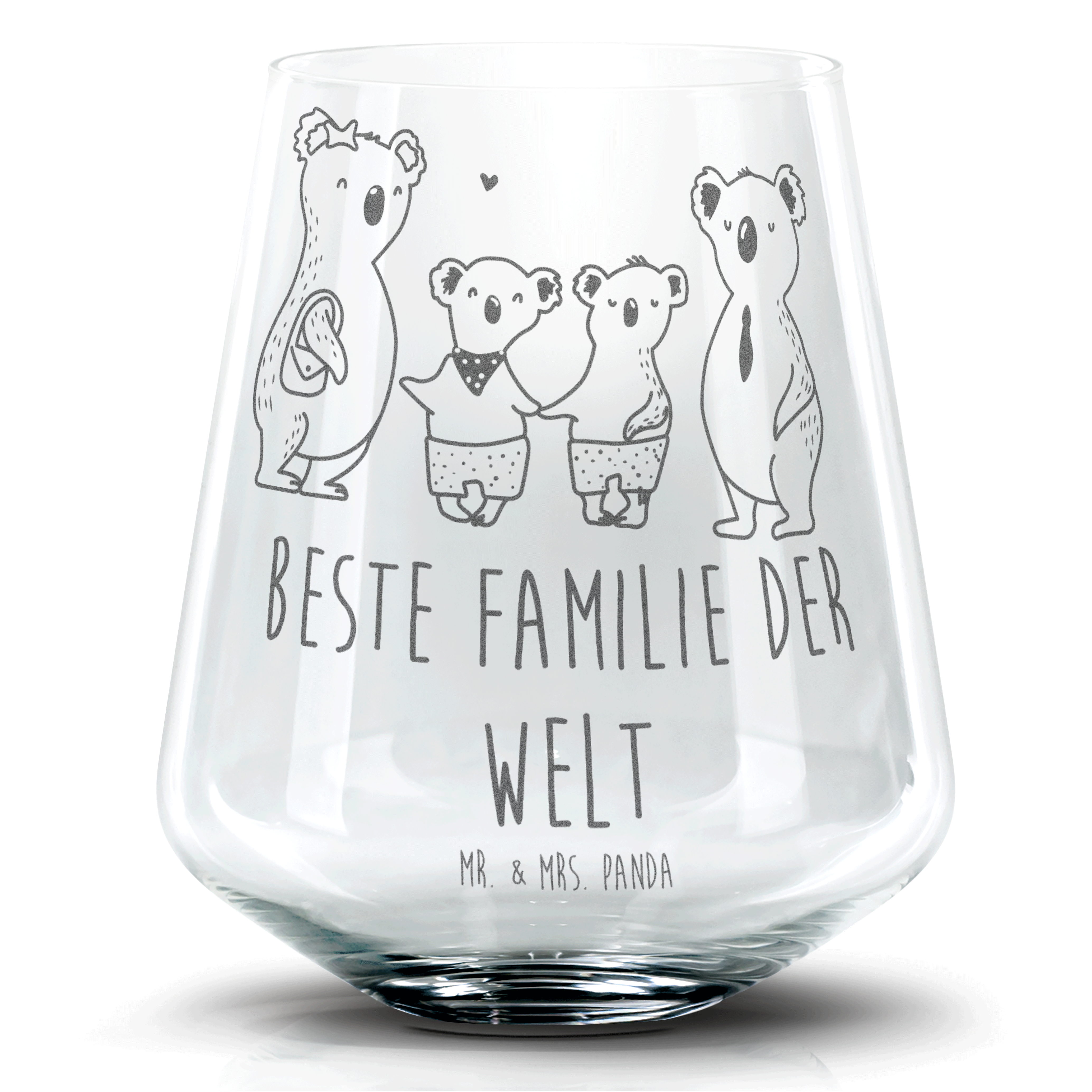 Cocktail Glas Koala Familie zwei